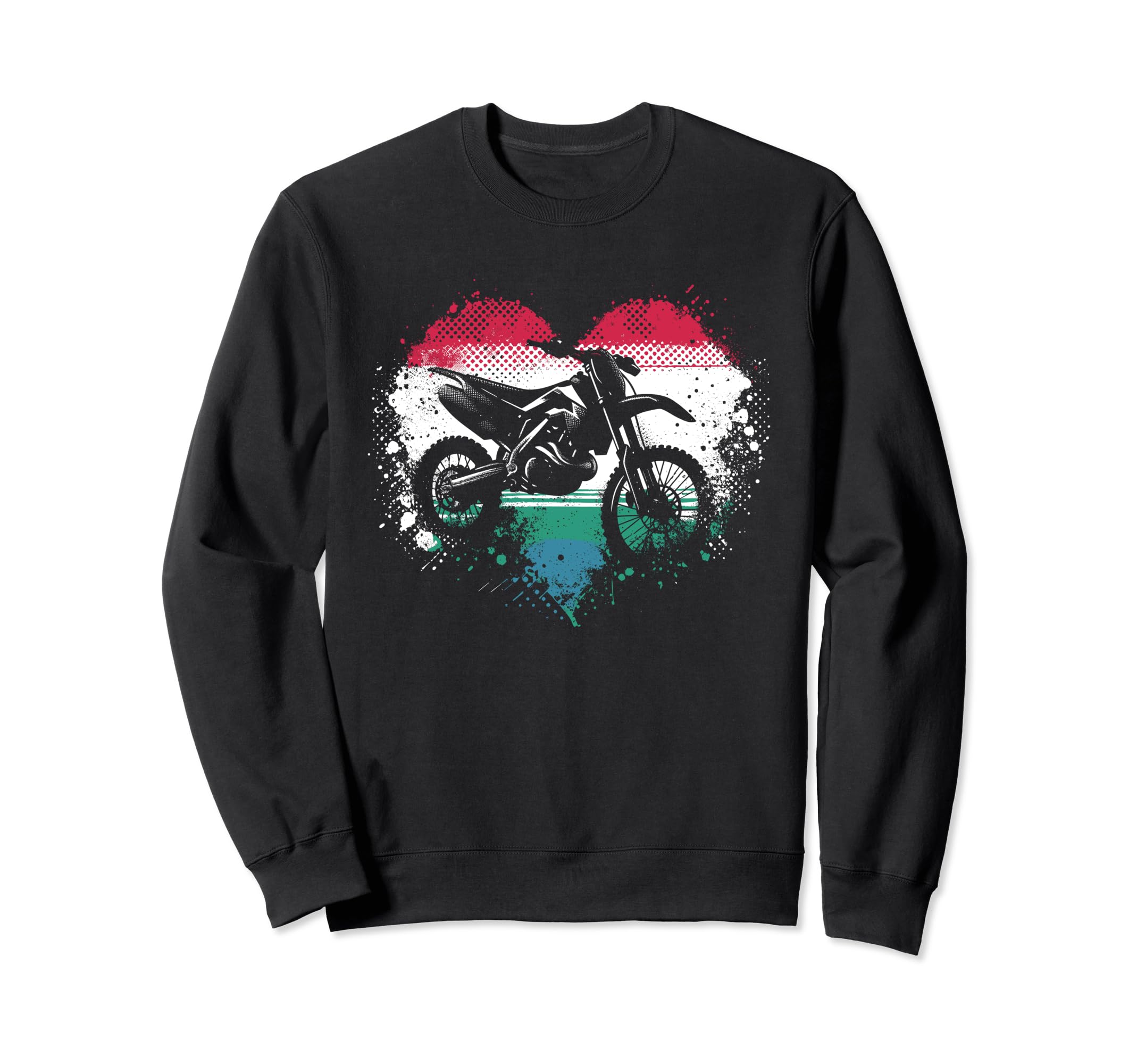 Dirt Bike Heart Motorcycle Motorbike Sweatshirt - Trendy Graphic Unisex - T-Shirt, Sweatshirt, Hoodie