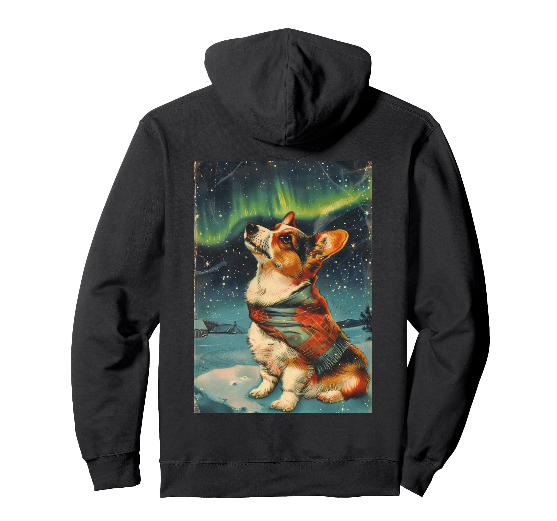 Art Winter Inspirational Corgi Hoodie - Graphic Print Men Women - T-Shirt, Sweatshirt, Hoodie