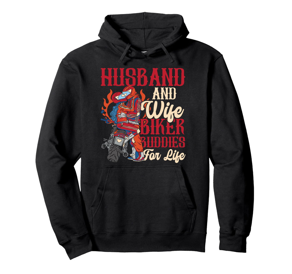Motorcycle Biker Couple Wedding Marriage Hoodie - Trendy Graphic Unisex - T-Shirt, Sweatshirt, Hoodie