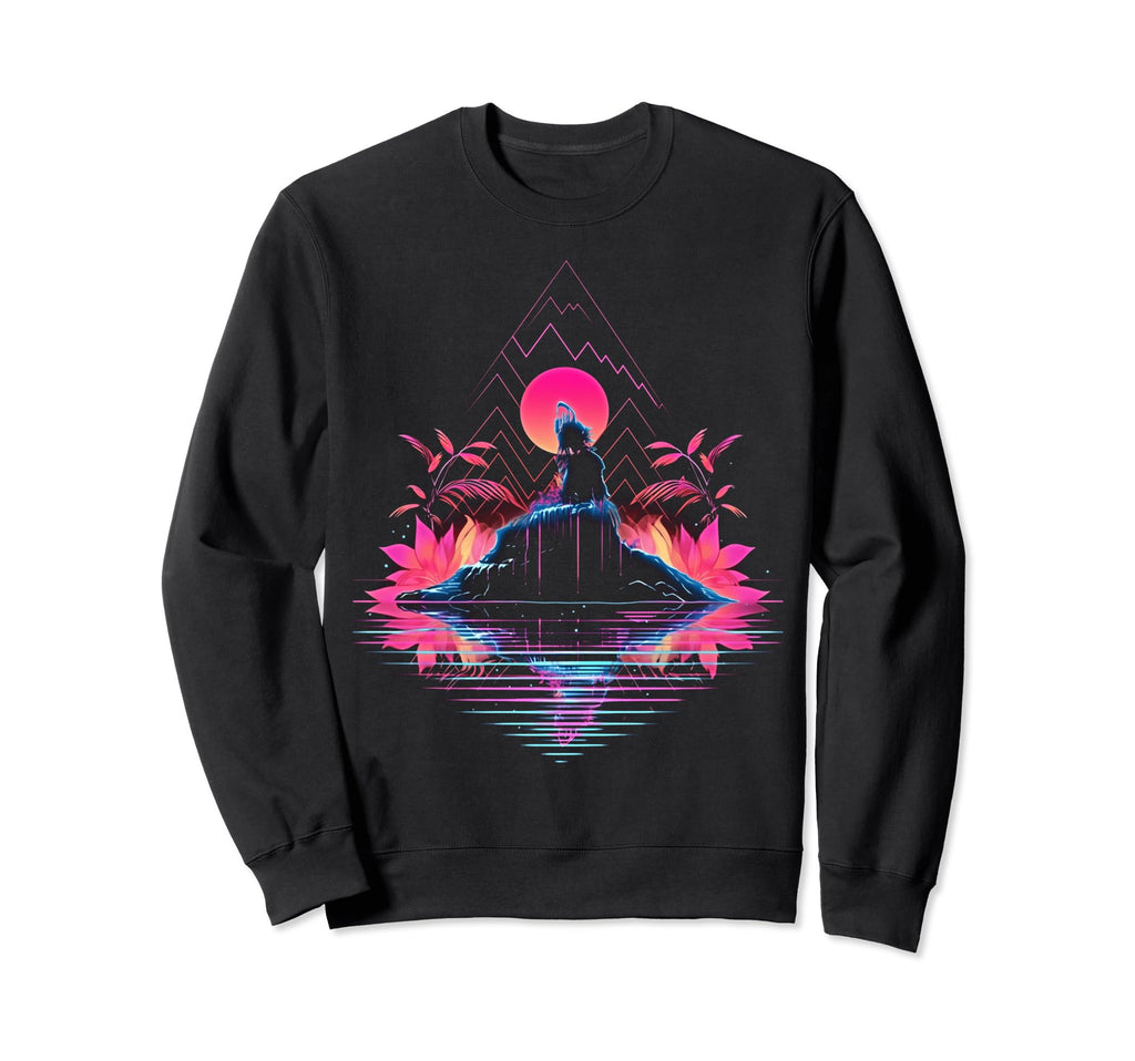 Synthwave Pyramid Cyberpunk 80S Sweatshirt - Fun Novelty Design Men Women - T-Shirt, Sweatshirt, Hoodie