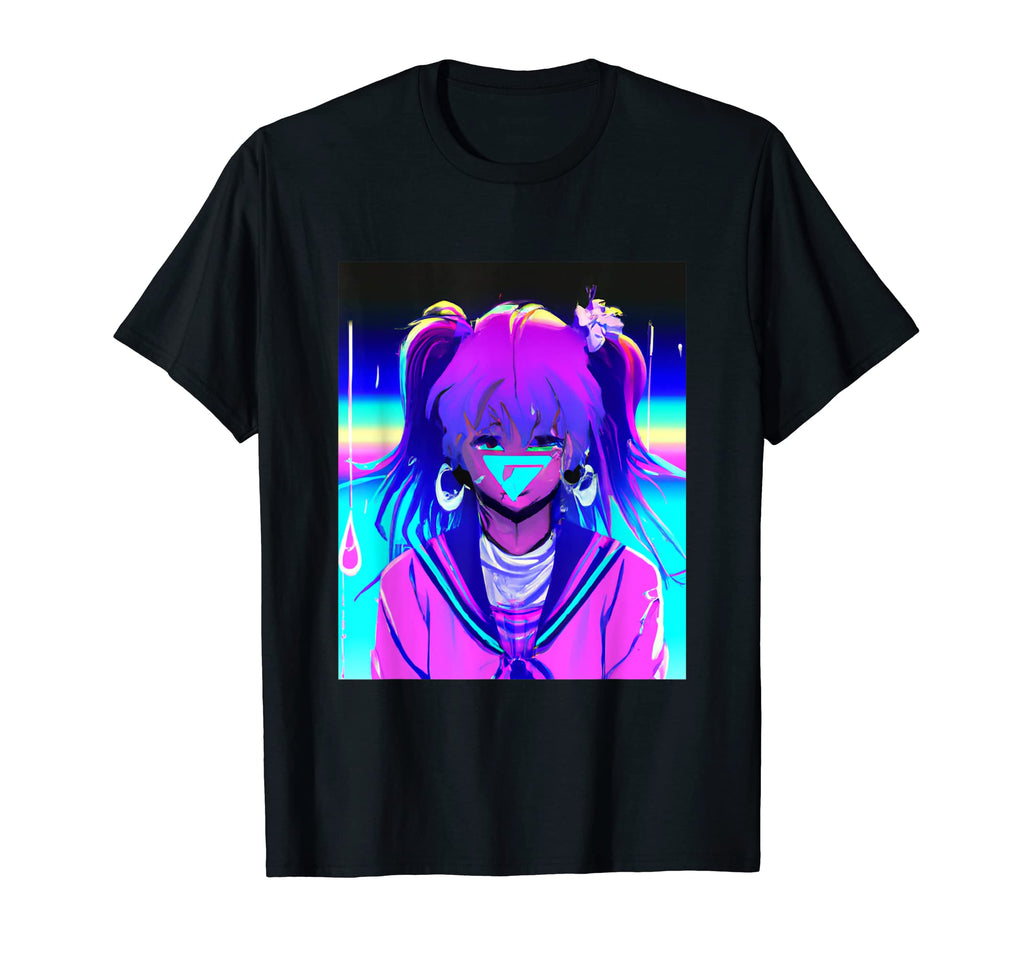 Pastel Aesthetic Anime Synthwave Sad T-Shirt - Trendy Graphic for Adults - T-Shirt, Sweatshirt, Hoodie