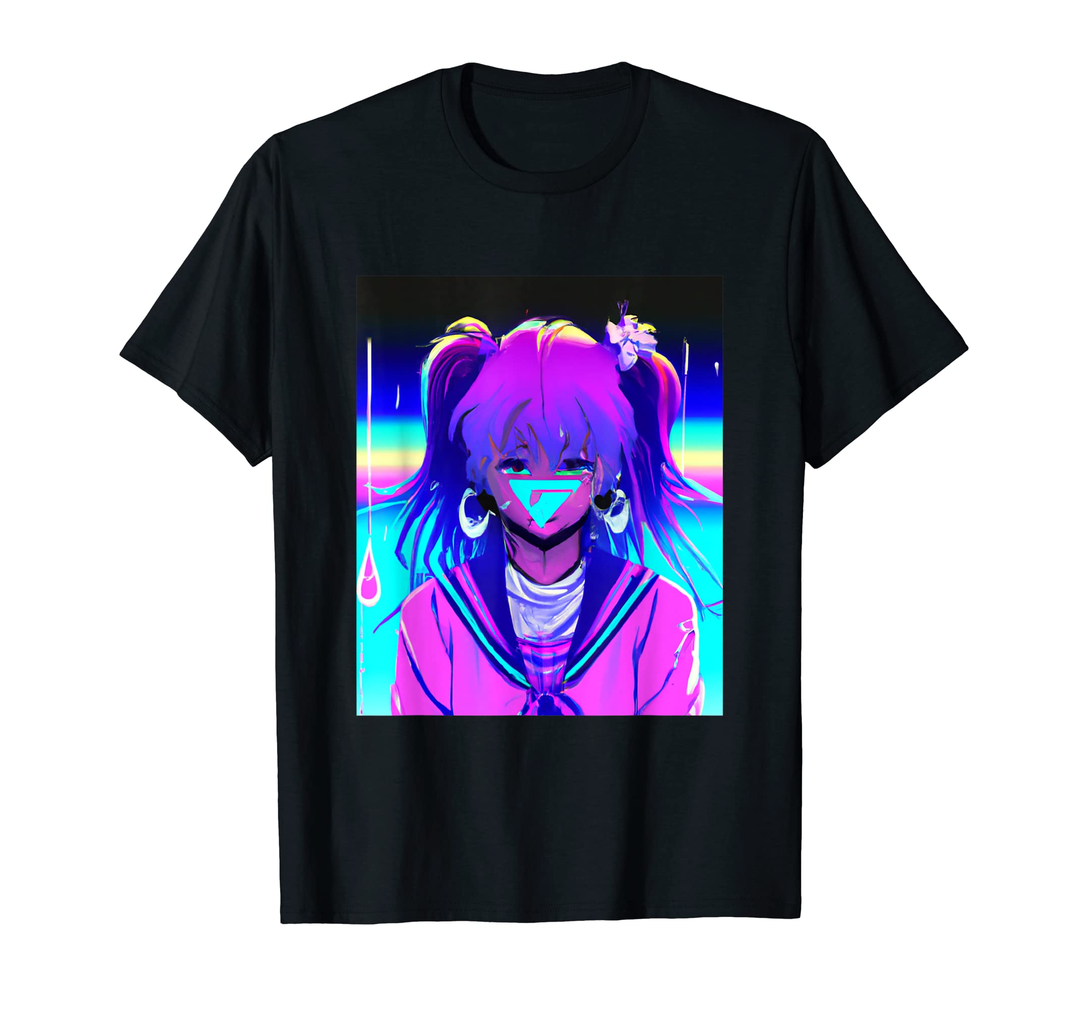 Pastel Aesthetic Anime Synthwave Sad T-Shirt - Trendy Graphic for Adults - T-Shirt, Sweatshirt, Hoodie