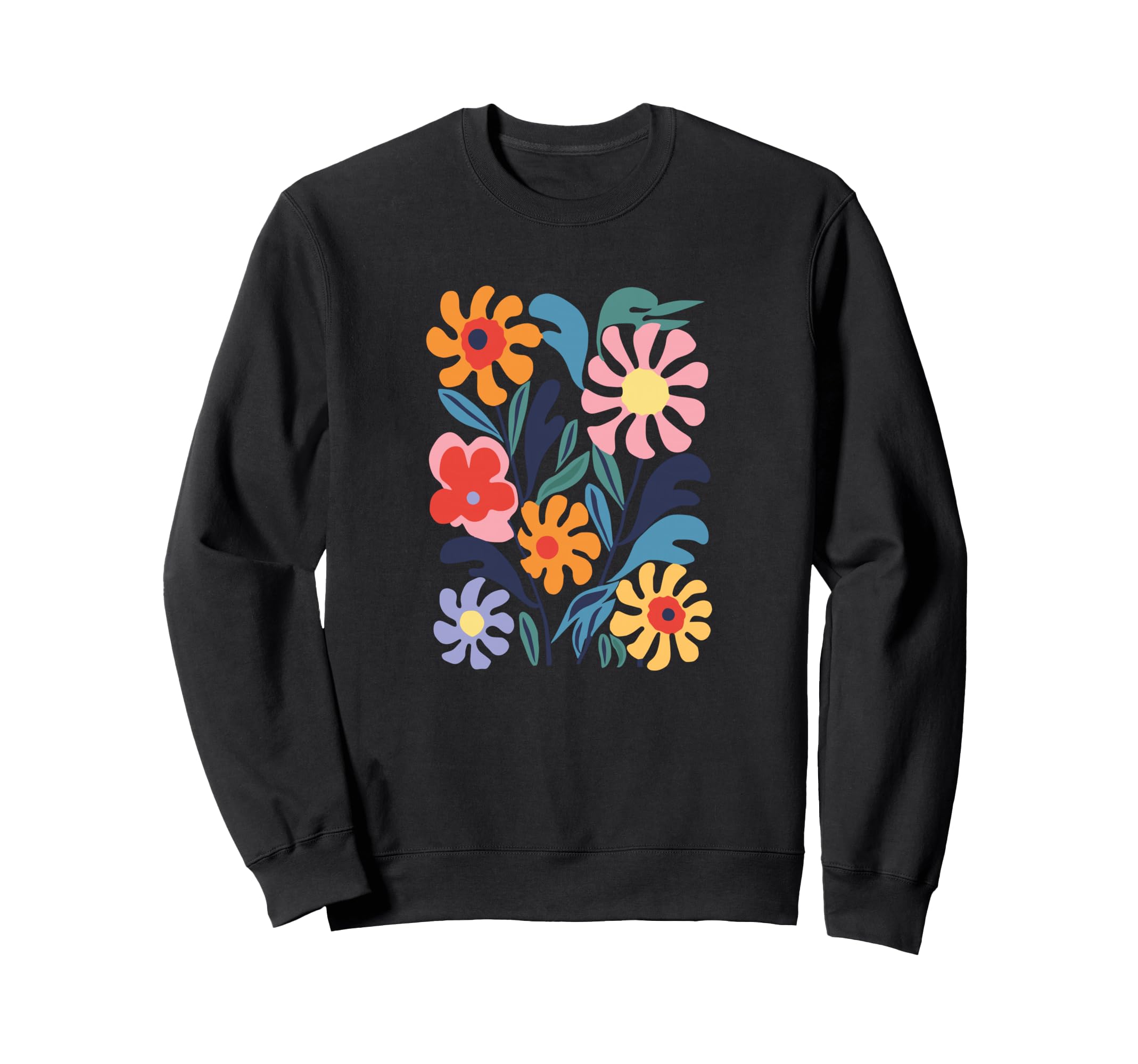Modern Boho Colorful Floral Sweatshirt - Casual Everyday Wear Men Women - T-Shirt, Sweatshirt, Hoodie