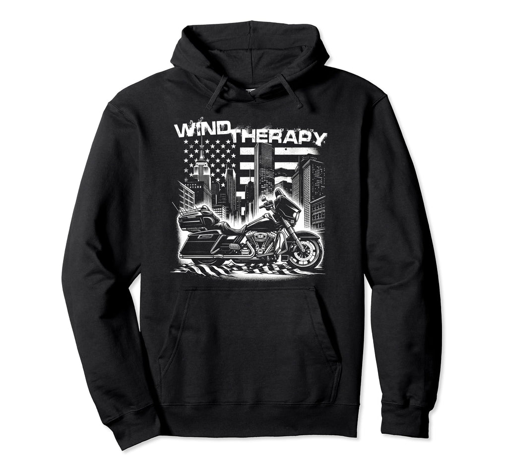 Motorcycle Rider Wind Therapy Funny Hoodie - Novelty Apparel for Adults - T-Shirt, Sweatshirt, Hoodie
