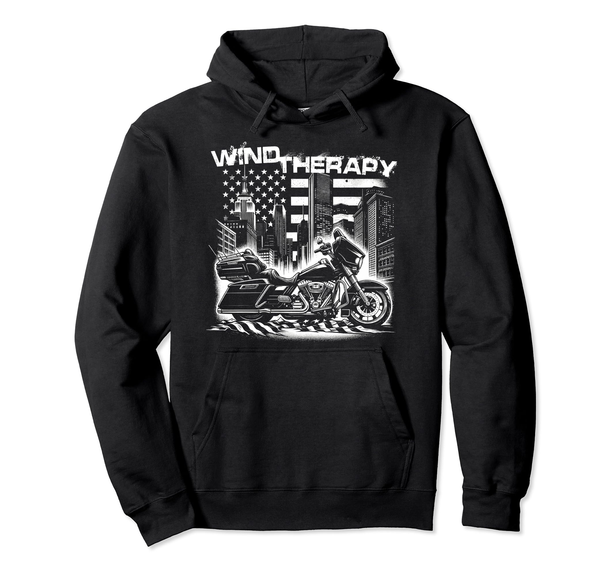 Motorcycle Rider Wind Therapy Funny Hoodie - Novelty Apparel for Adults - T-Shirt, Sweatshirt, Hoodie