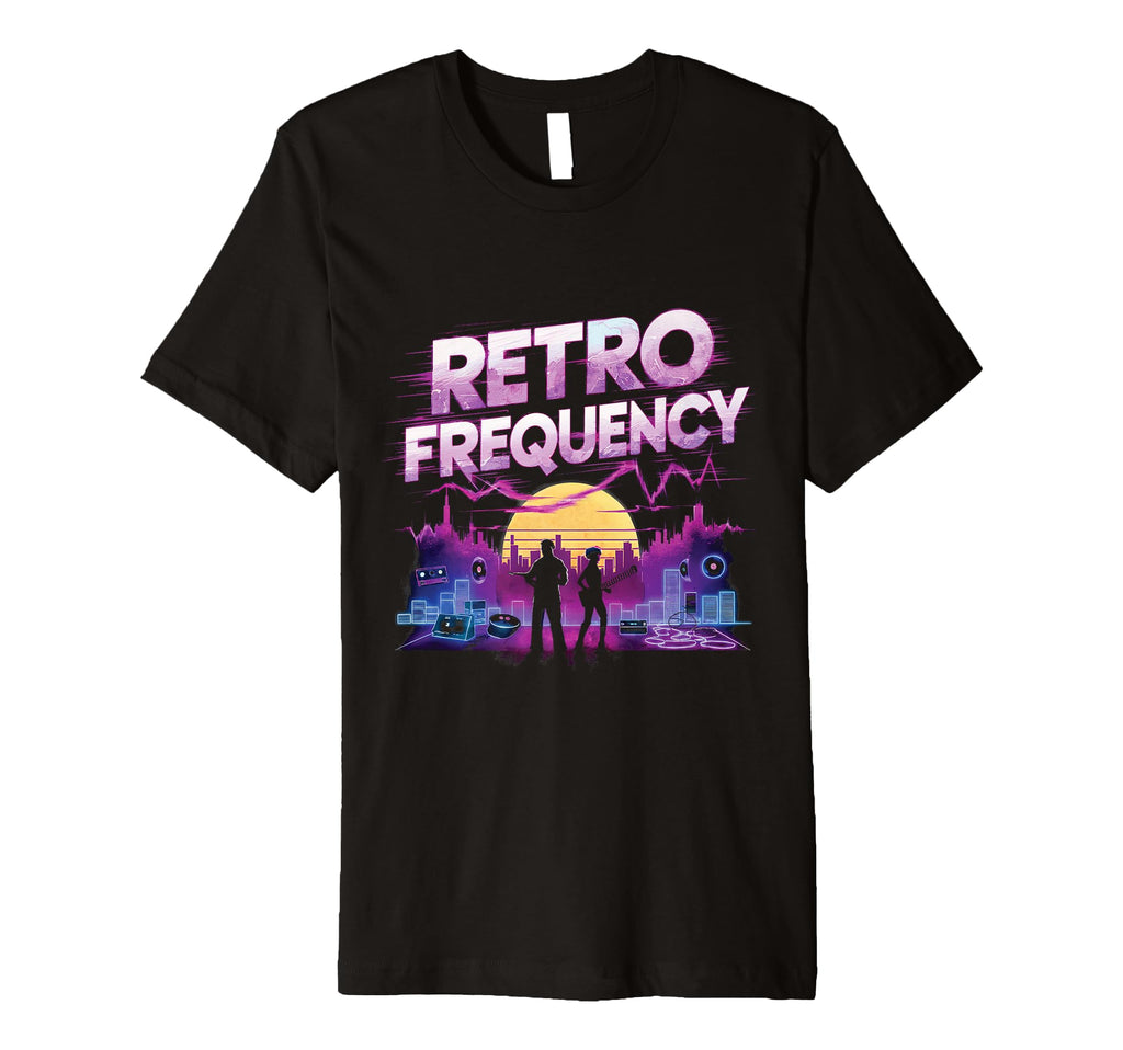 1980S Synthwave Frequency Watercolor Art T-Shirt - Trendy Graphic Men Women - T-Shirt, Sweatshirt, Hoodie