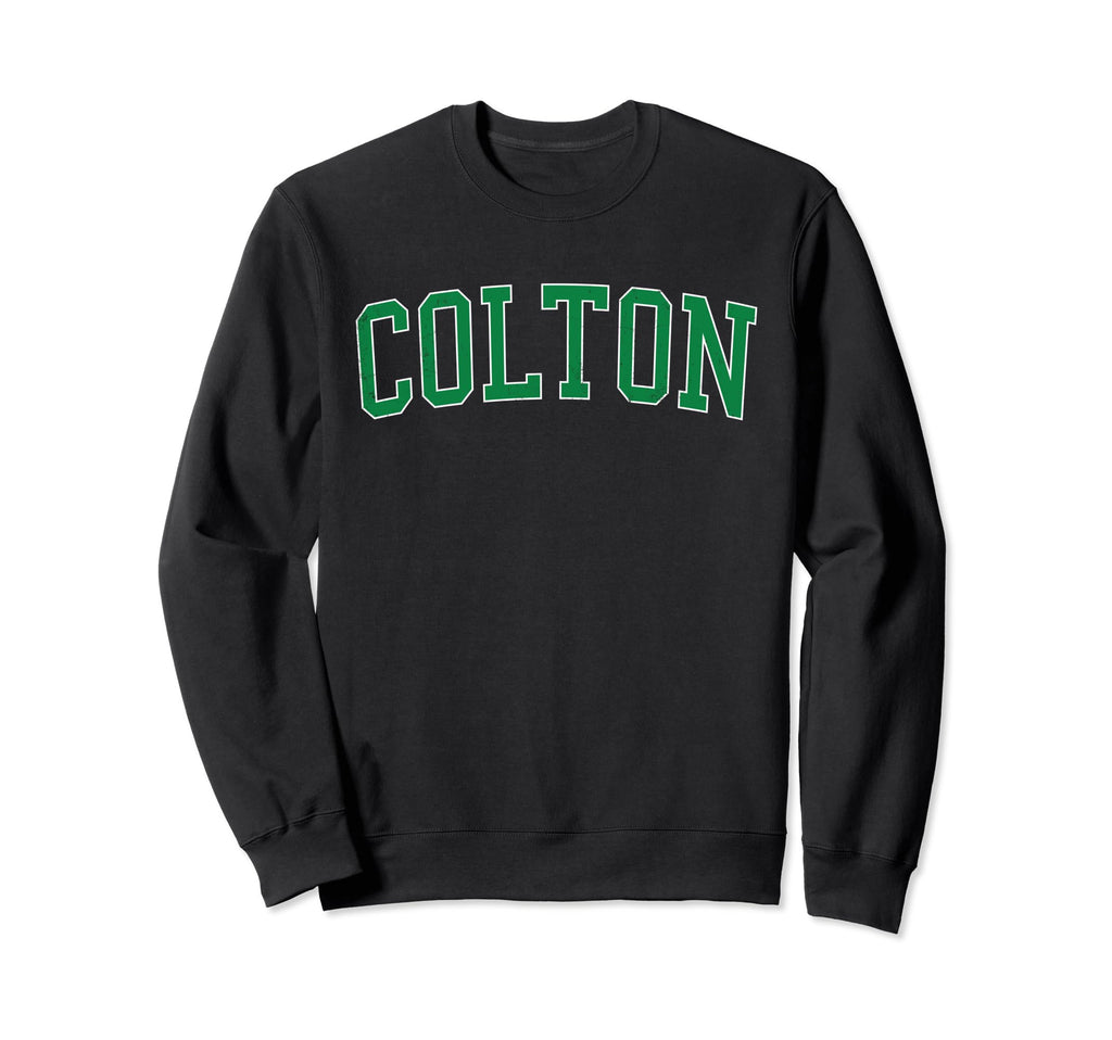 Colton Ca Distressed Green Varsity Sweatshirt - Minimalist Print for Adults - T-Shirt, Sweatshirt, Hoodie