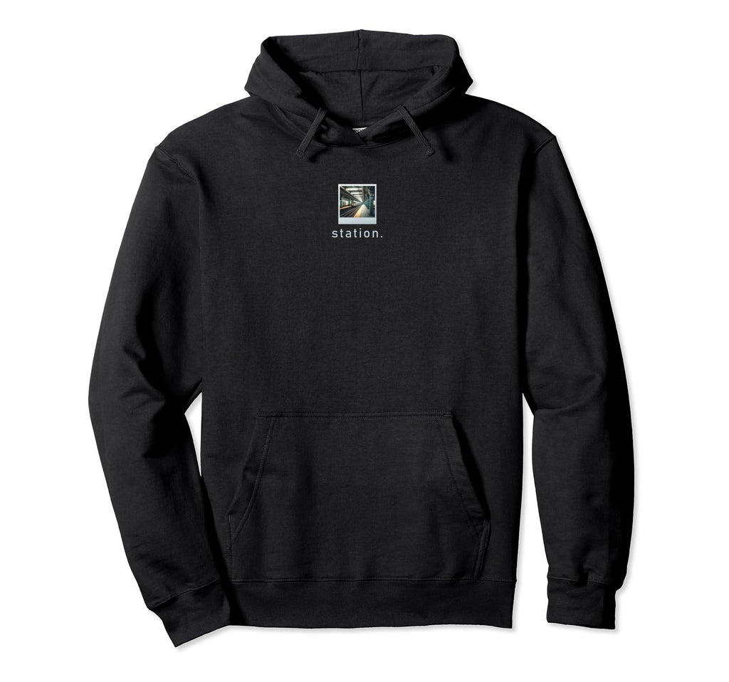 Train Station Vibe Photo Hoodie - Novelty Apparel for Adults - T-Shirt, Sweatshirt, Hoodie