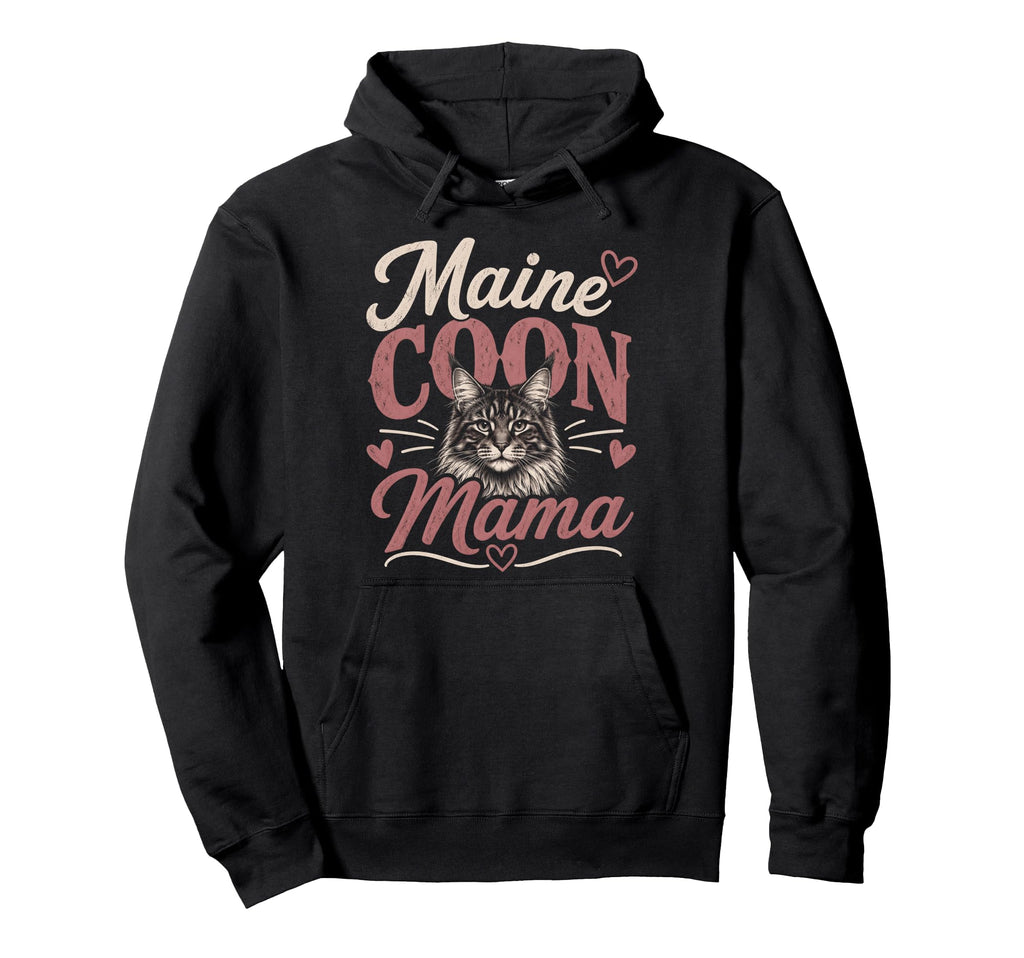 Maine Coon Mama Cat Lover Hoodie - Unique Graphic Men Women - T-Shirt, Sweatshirt, Hoodie