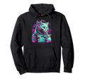 House Dj Cat 80S 90S Kitten Sunset Hoodie - Novelty Apparel for Adults - T-Shirt, Sweatshirt, Hoodie