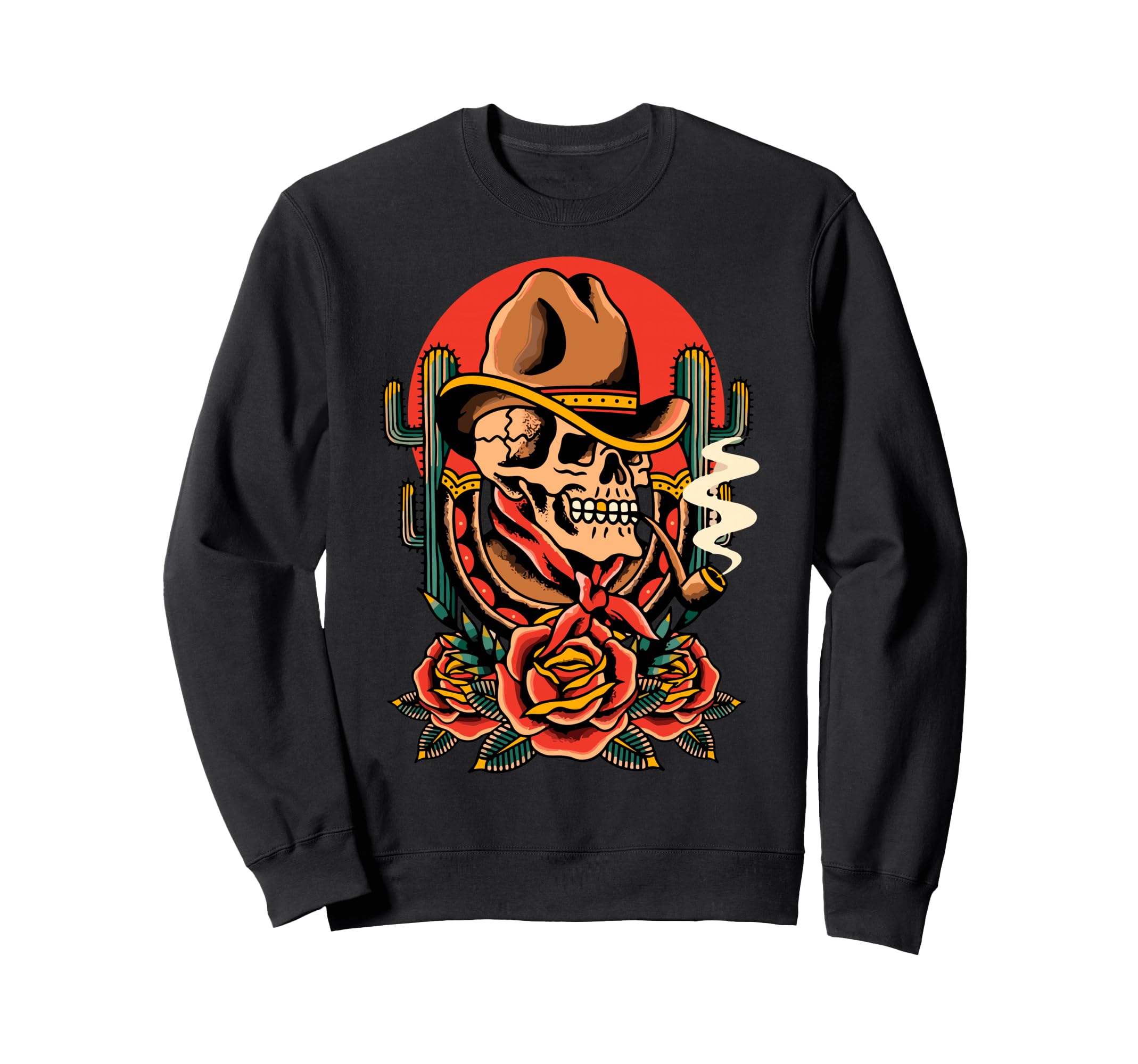 Cowboy Skeleton American Sweatshirt - Aesthetic Graphic Men Women - T-Shirt, Sweatshirt, Hoodie