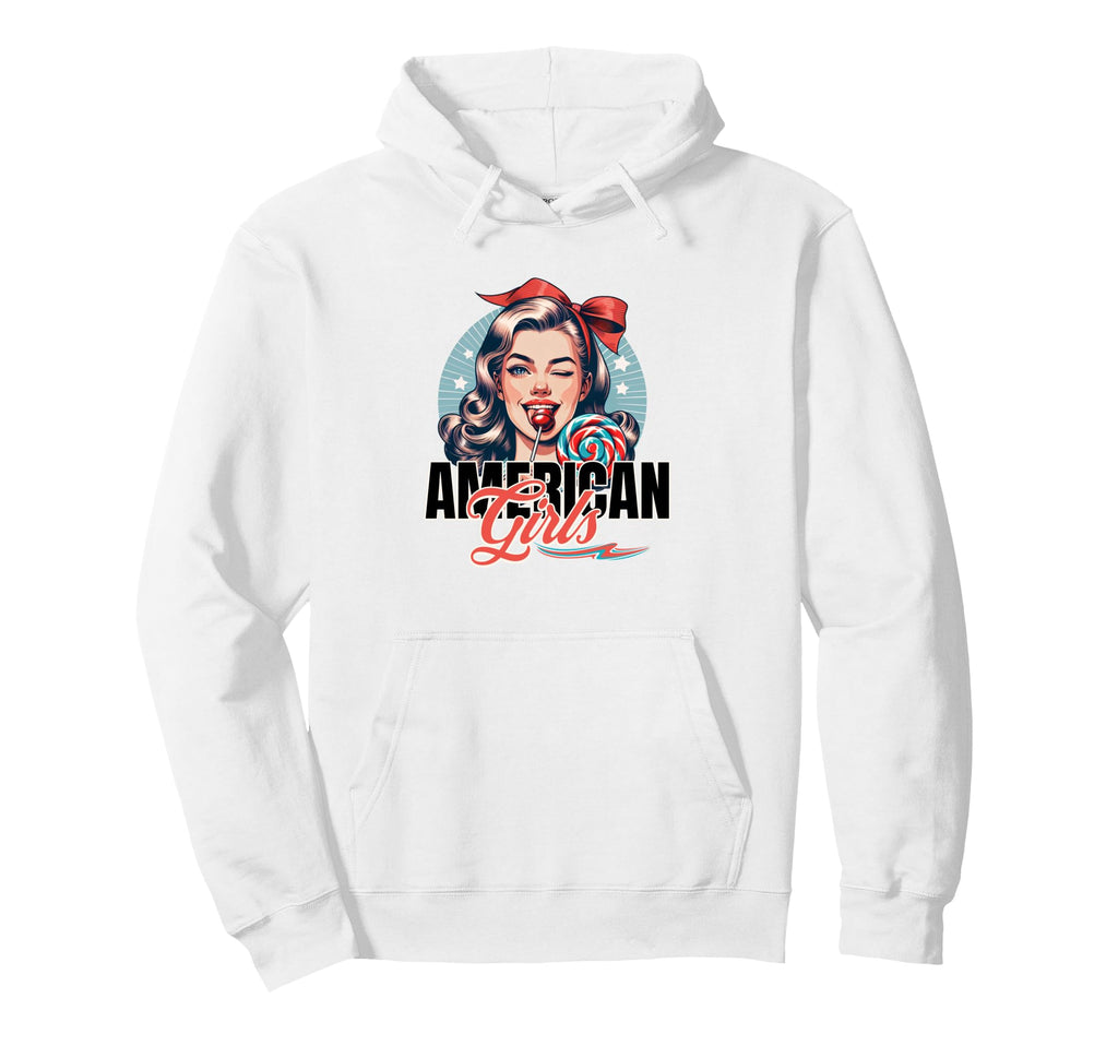 I Love American 50S Lollipop 4Th July Hoodie - Streetwear Style Unisex - T-Shirt, Sweatshirt, Hoodie