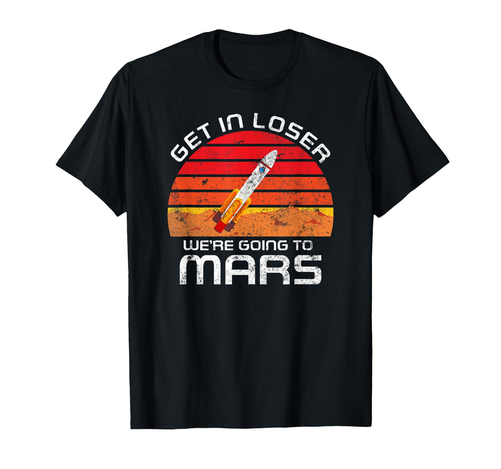 Mars Planet Martian Rocket Sunset T-Shirt - Minimalist Print Unisex - T-Shirt, Sweatshirt, Hoodie