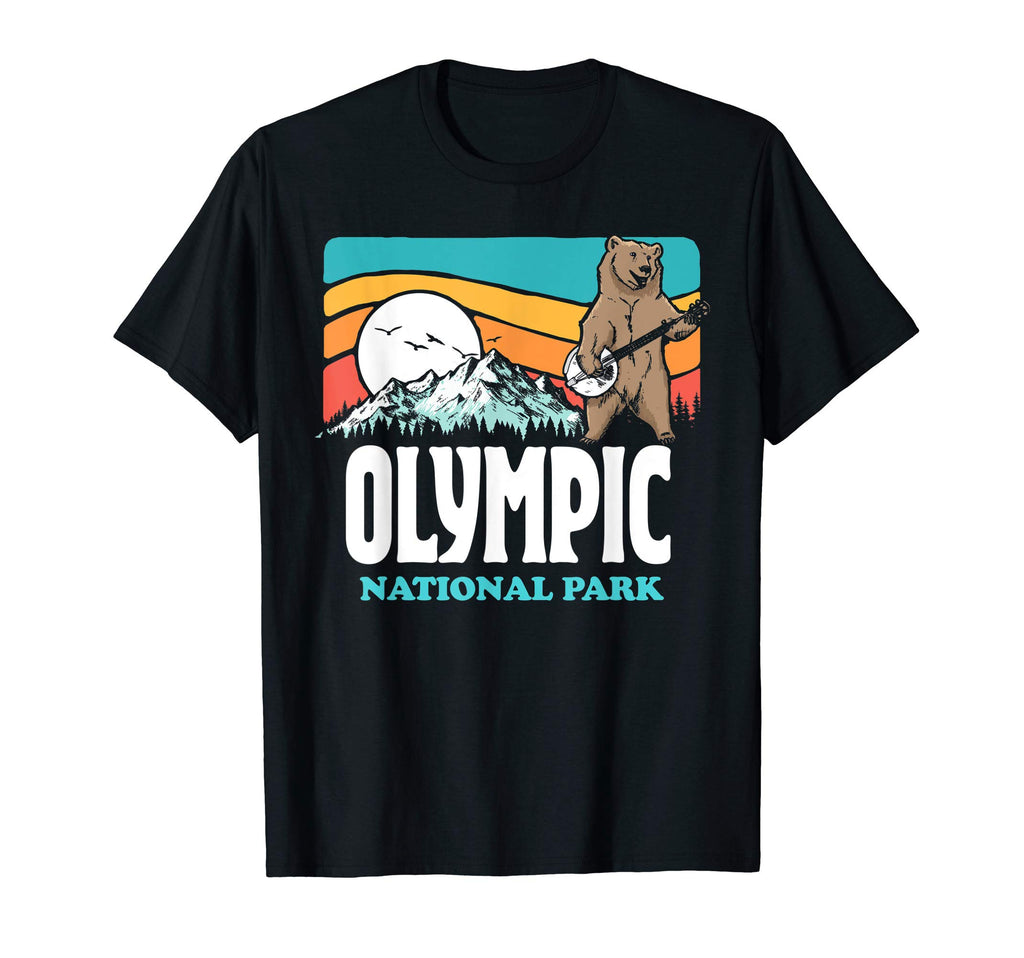 Olympic National Park Mountains Banjo T-Shirt - Novelty Apparel for Adults - T-Shirt, Sweatshirt, Hoodie