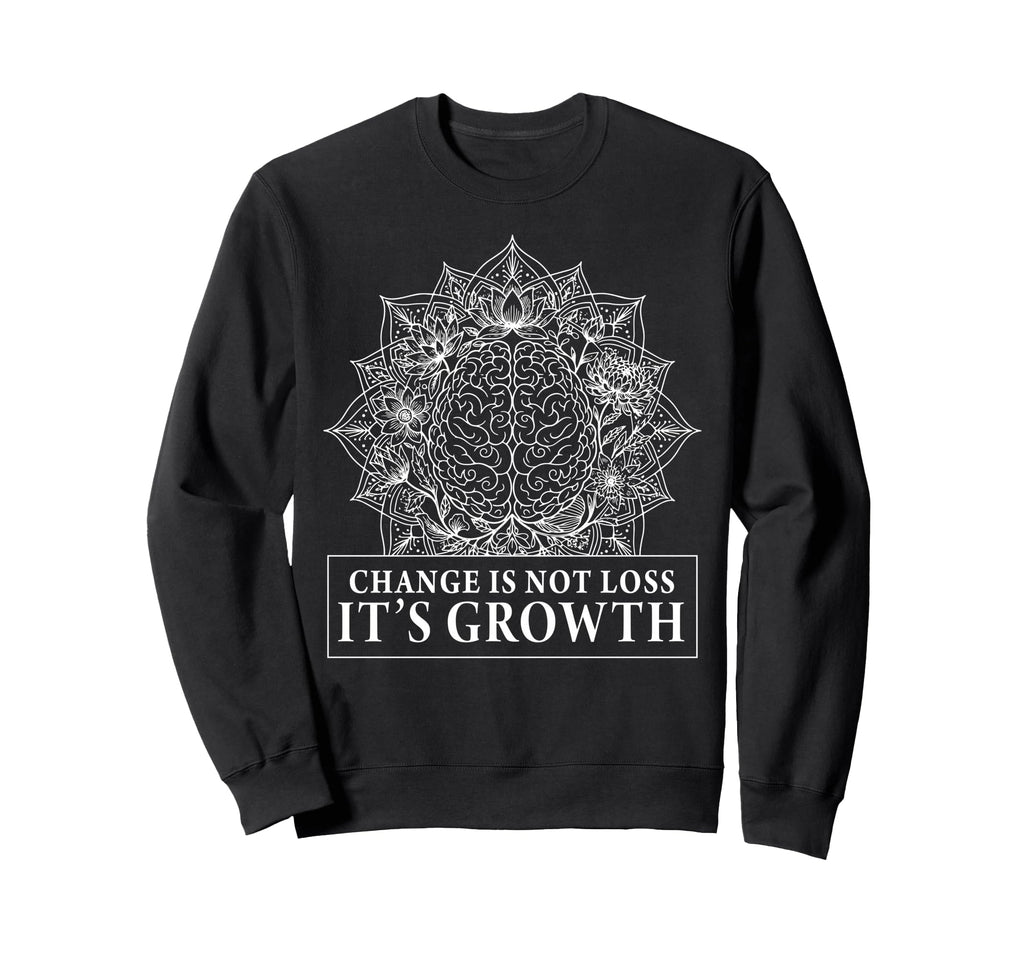 Mandala Floral Brain Yoga Affirmation Sweatshirt - Minimalist Print Unisex - T-Shirt, Sweatshirt, Hoodie