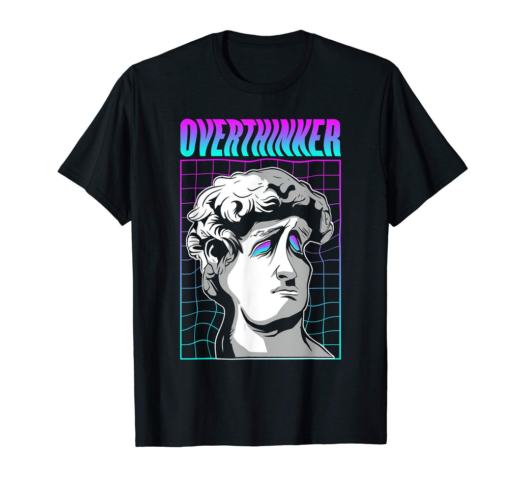 Overthinker Greek Statue Vaporwave T-Shirt - Minimalist Print for Adults - T-Shirt, Sweatshirt, Hoodie