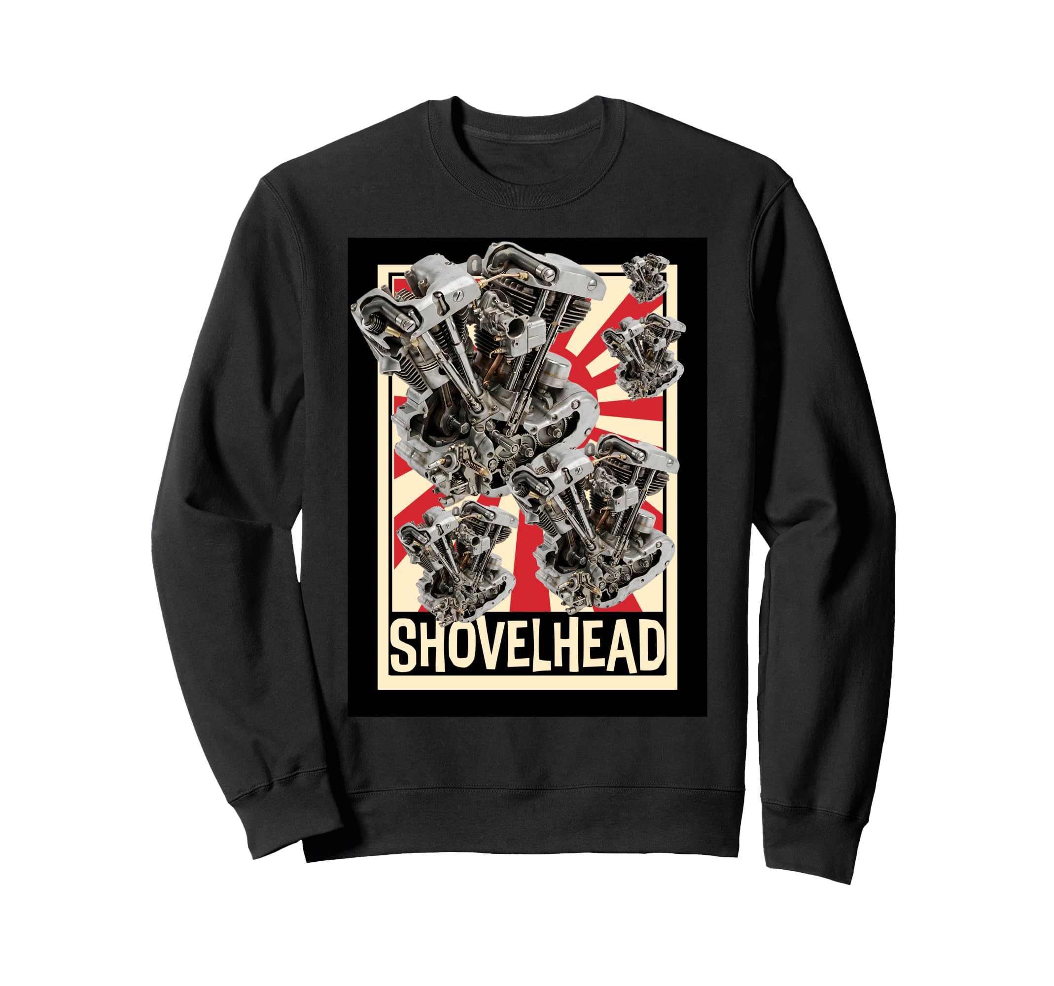 Shovelhead Engine Motorcycle Sweatshirt - Novelty Apparel for Adults - T-Shirt, Sweatshirt, Hoodie