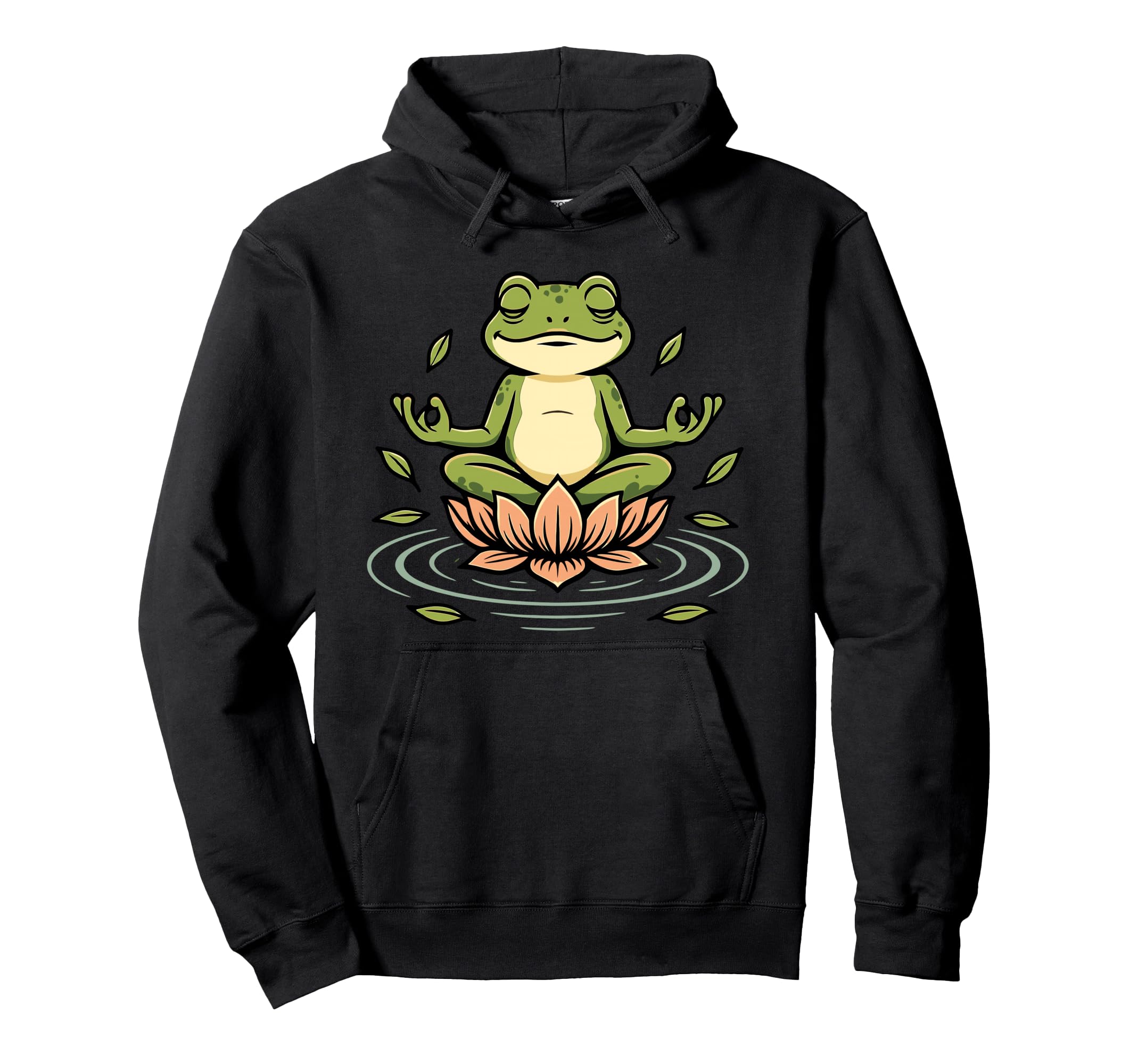 Zen Frog Lotus Funny Yoga Meditation Hoodie - Casual Everyday Wear Unisex - T-Shirt, Sweatshirt, Hoodie