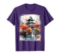 Japanese Flower Mountain View Landscape T-Shirt - Custom Art Print Unisex - T-Shirt, Sweatshirt, Hoodie