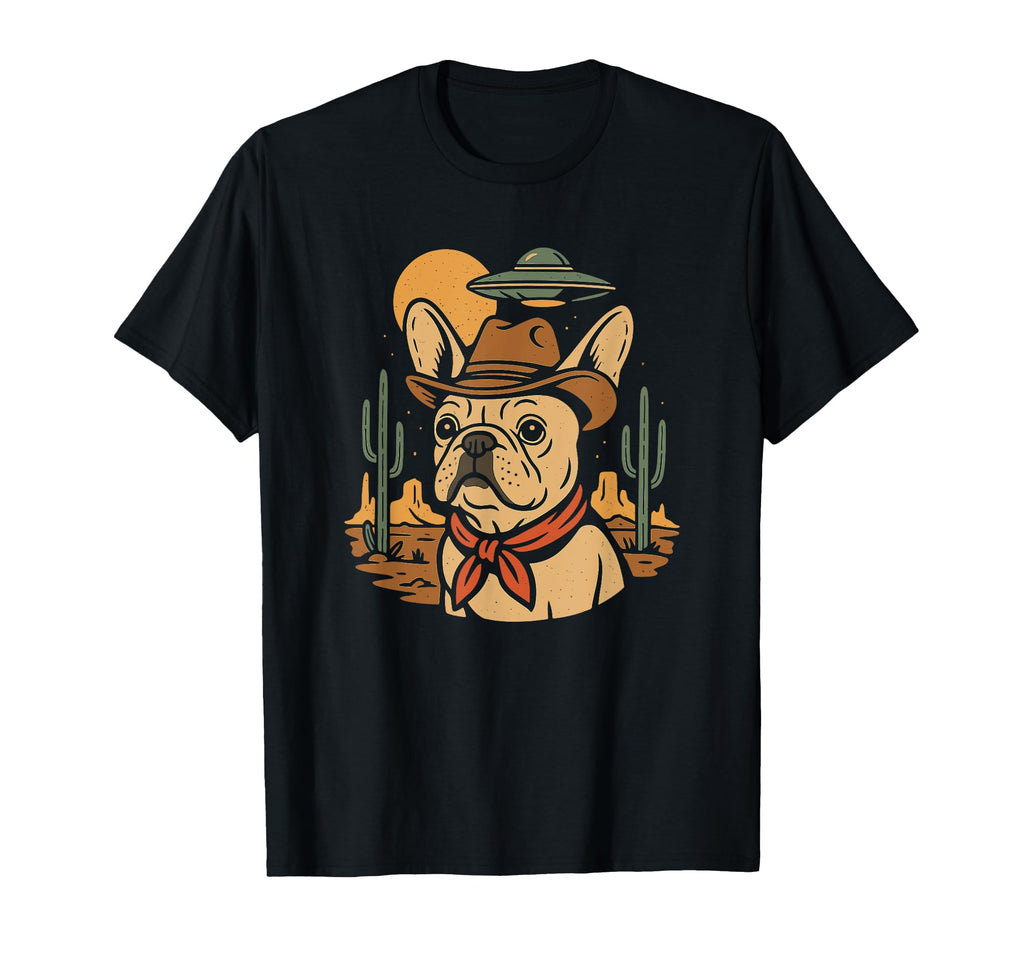 French Bulldog Cowboy Ufo Dogs Lovers T-Shirt - Streetwear Style for Adults - T-Shirt, Sweatshirt, Hoodie