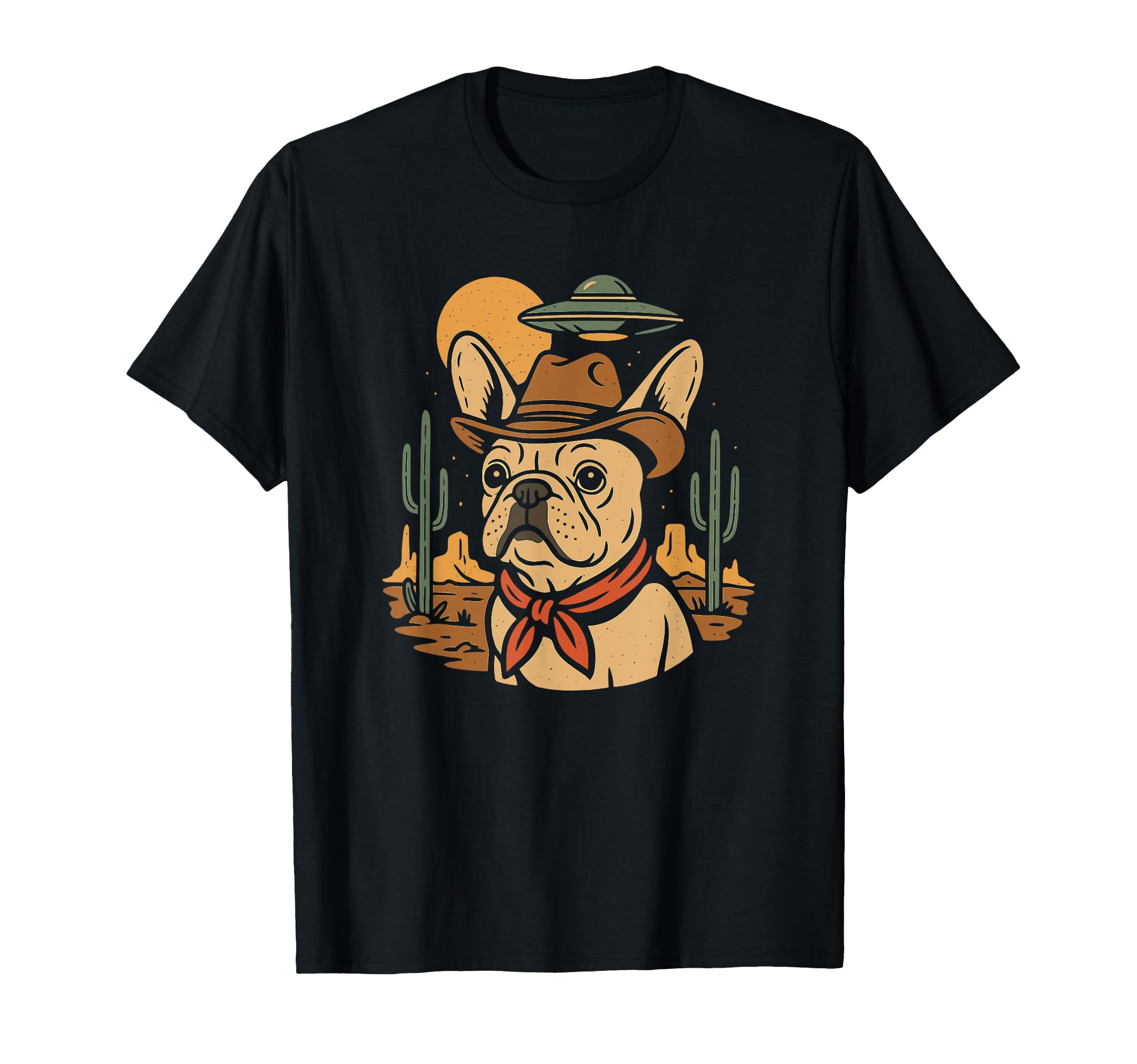 French Bulldog Cowboy Ufo Dogs Lovers T-Shirt - Streetwear Style for Adults - T-Shirt, Sweatshirt, Hoodie