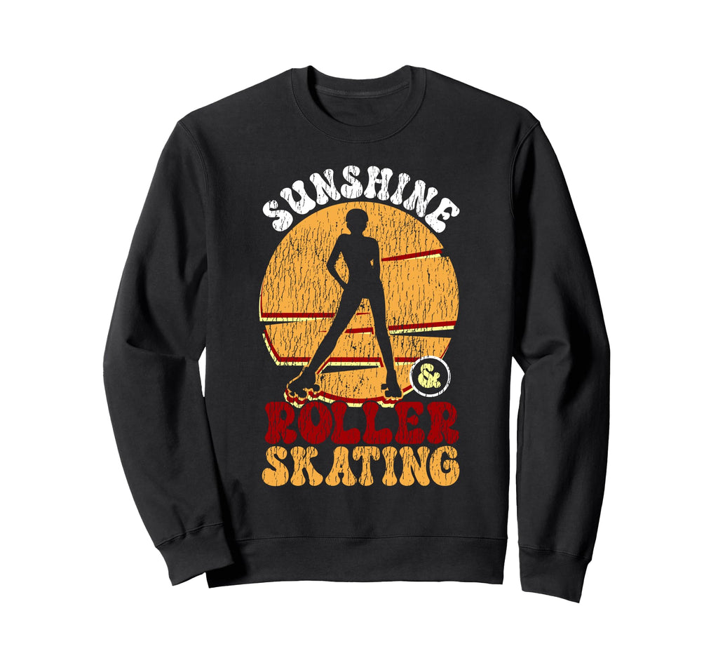 Roller Skating Skate 1970S Sunshine Sweatshirt - Unique Graphic Men Women - T-Shirt, Sweatshirt, Hoodie