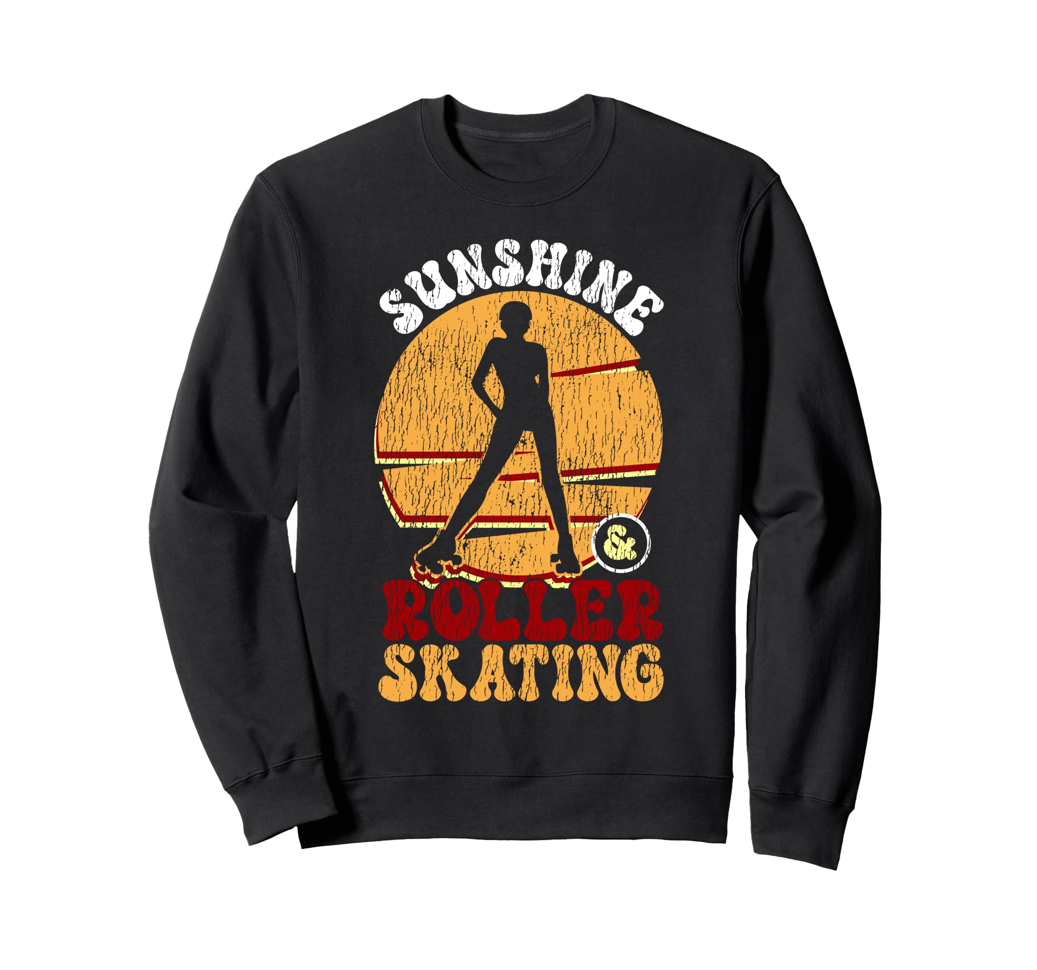 Roller Skating Skate 1970S Sunshine Sweatshirt - Unique Graphic Men Women - T-Shirt, Sweatshirt, Hoodie