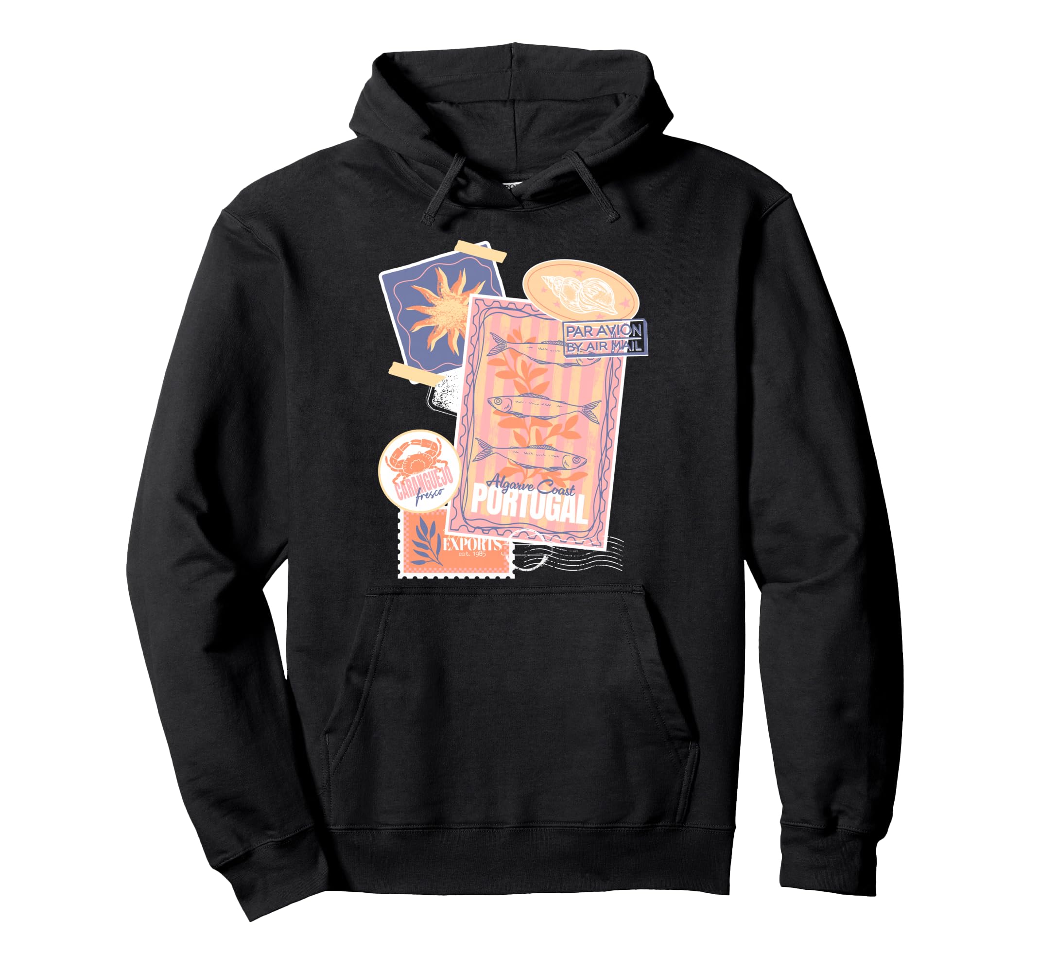 Postcard And Stamp Aesthetic Hoodie - Casual Everyday Wear Men Women - T-Shirt, Sweatshirt, Hoodie