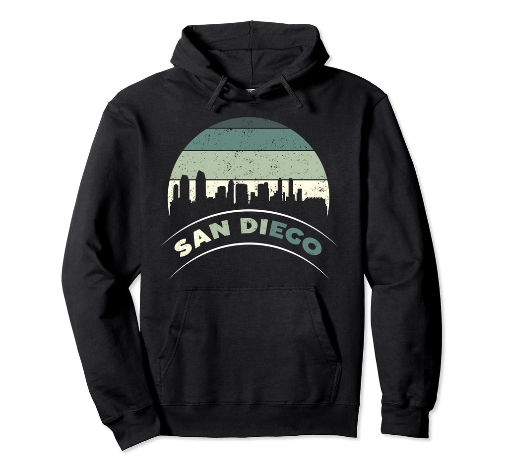 San Diego Skyline Distressed Hoodie - Aesthetic Graphic for Adults - T-Shirt, Sweatshirt, Hoodie