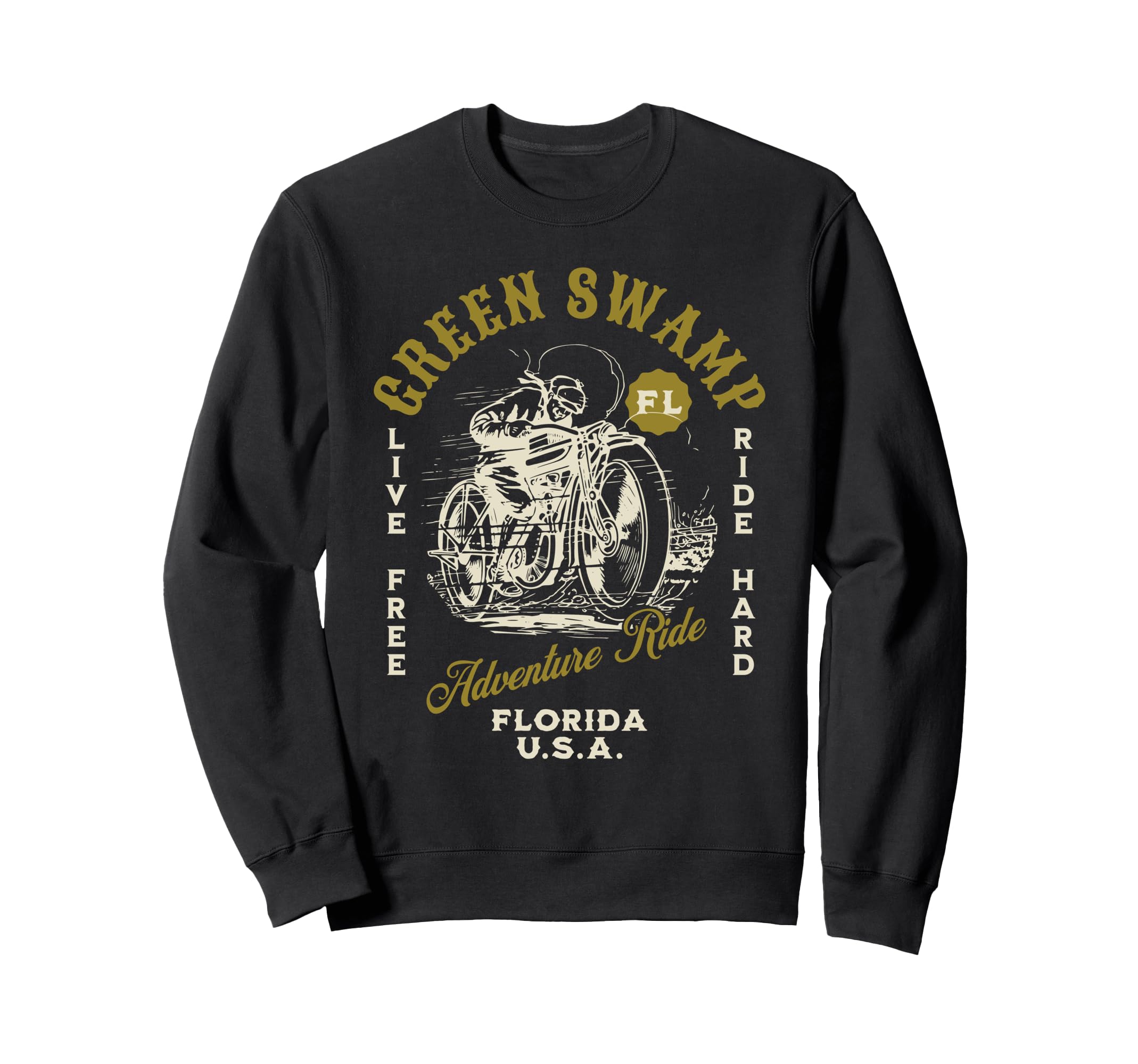 Green Swamp Florida Motorcycle Sweatshirt - Fun Novelty Design Men Women - T-Shirt, Sweatshirt, Hoodie