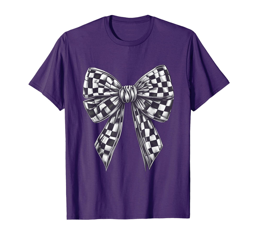 Checkered Bow Tie Flag Automobile Motor T-Shirt - Unique Graphic Unisex - T-Shirt, Sweatshirt, Hoodie