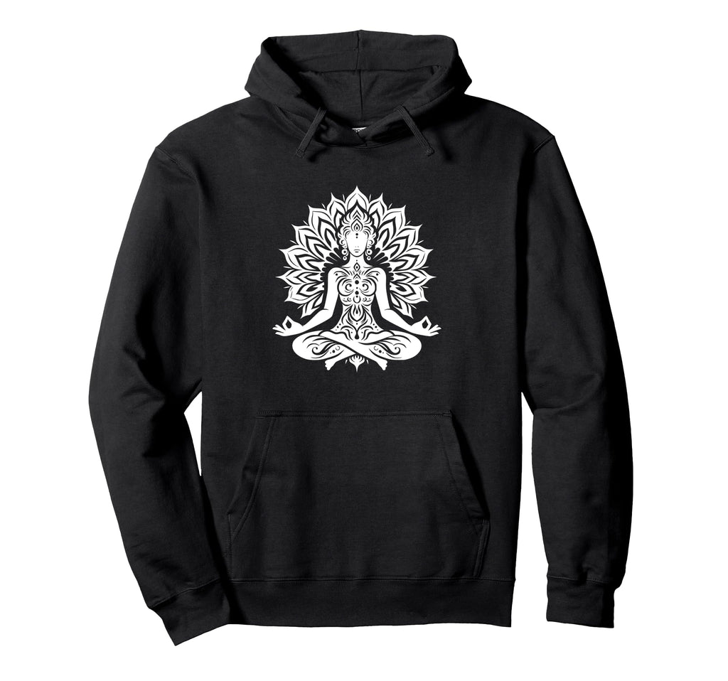 Elegant Mandala Buddha Illustration Hoodie - Fun Novelty Design Men Women - T-Shirt, Sweatshirt, Hoodie