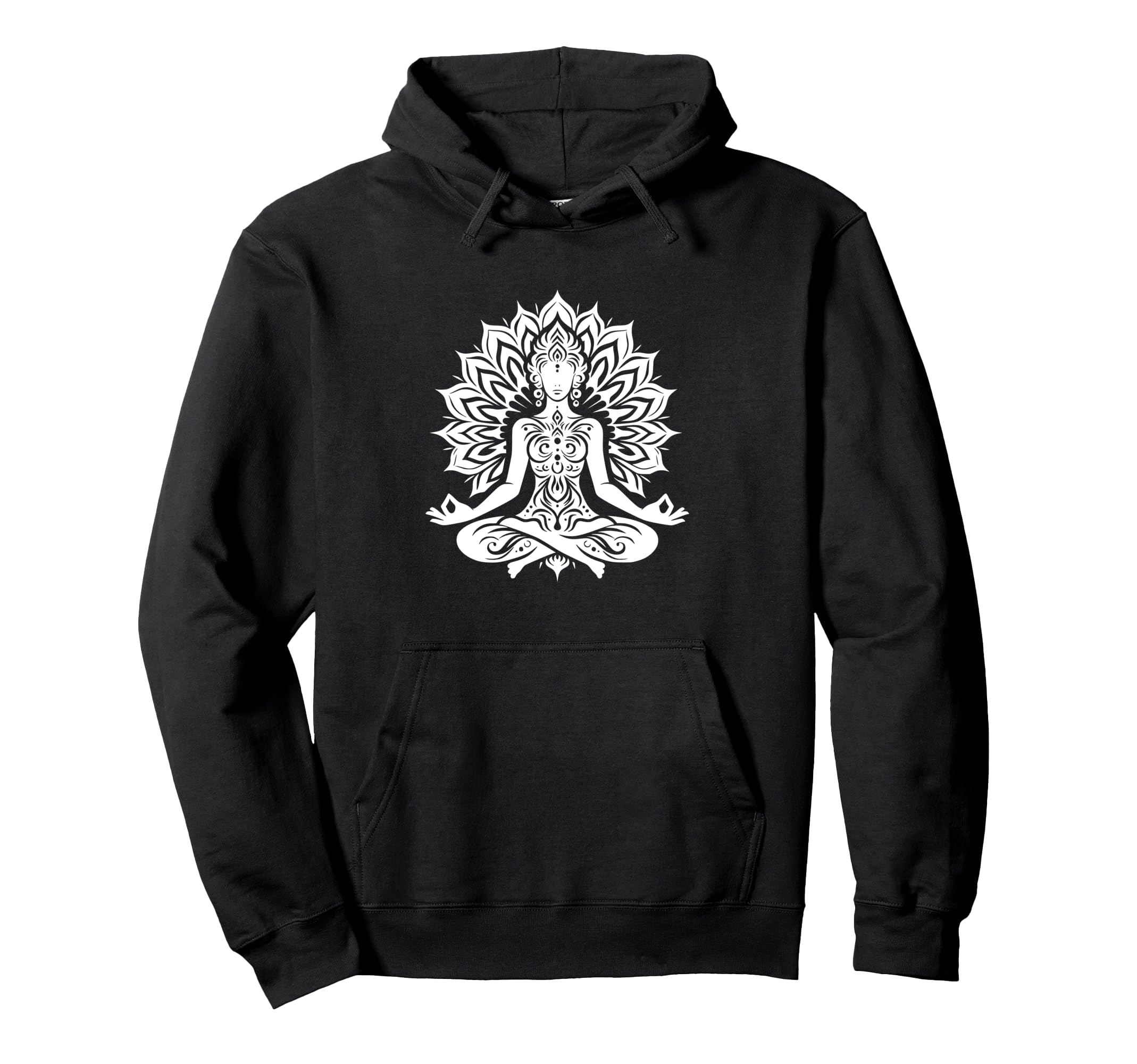 Elegant Mandala Buddha Illustration Hoodie - Fun Novelty Design Men Women - T-Shirt, Sweatshirt, Hoodie