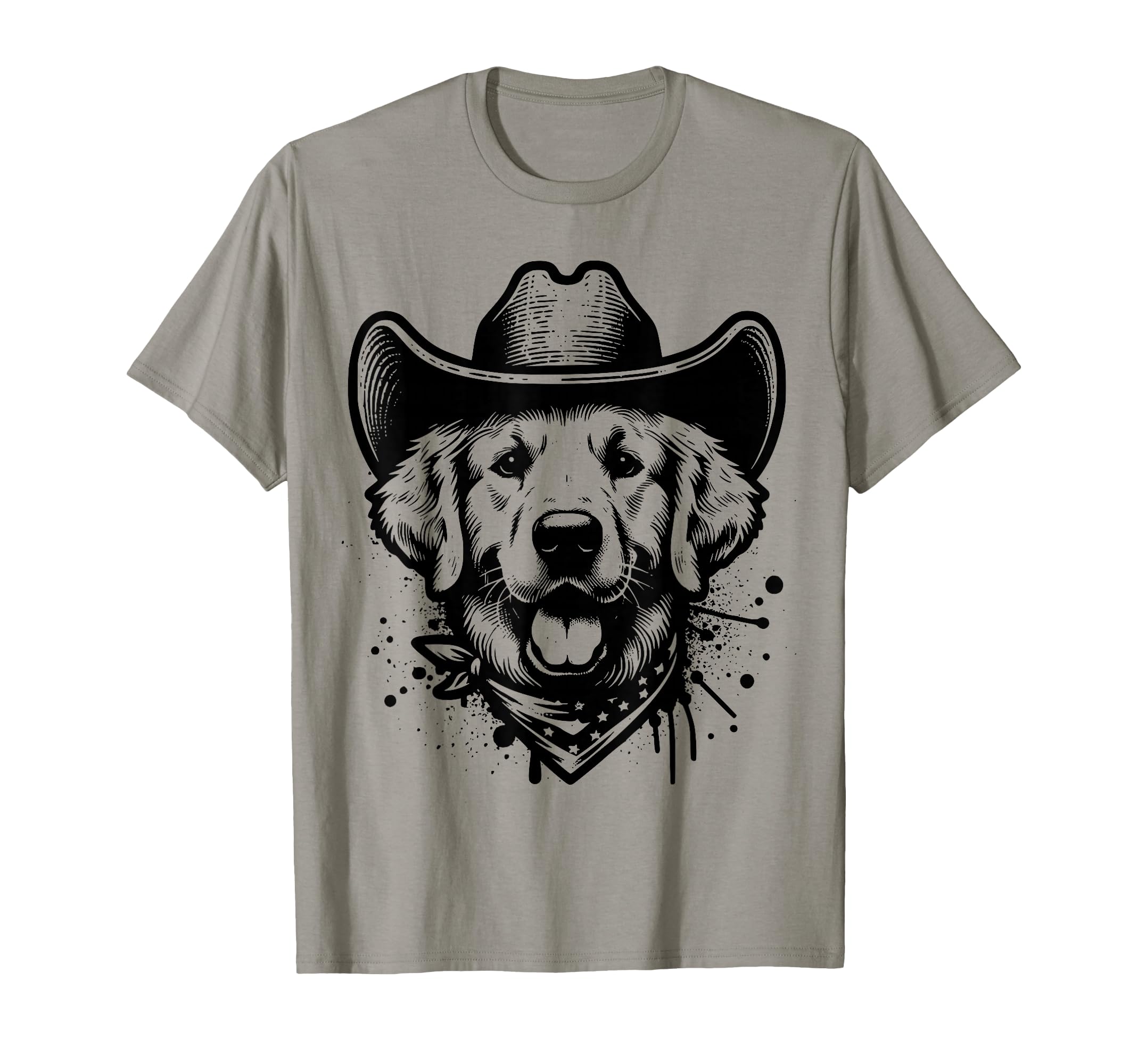Happy Golden Retriever Cowboy T-Shirt - Casual Everyday Wear Unisex - T-Shirt, Sweatshirt, Hoodie