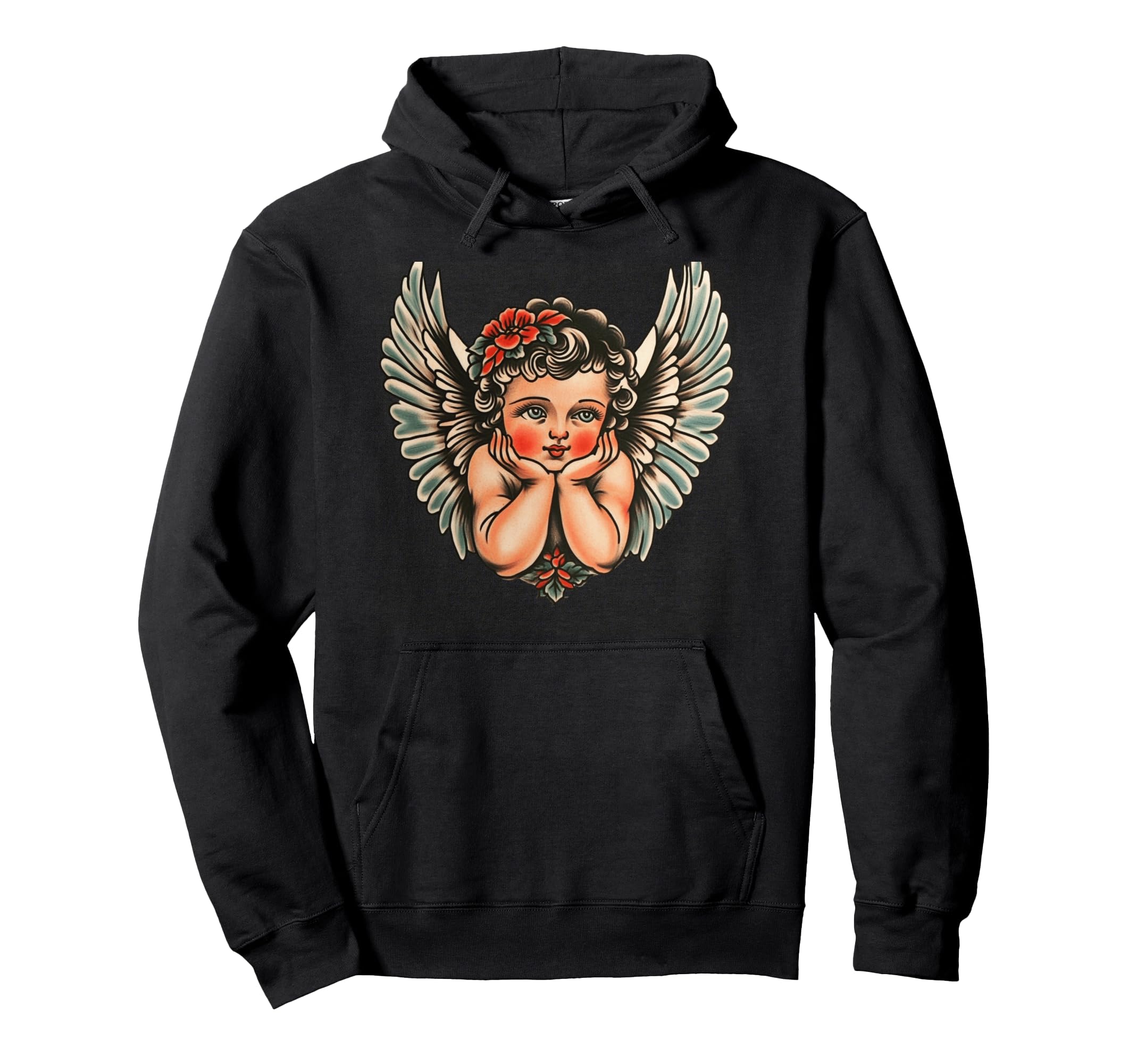 Valentines Day Cupid Flash Tattoo Art Hoodie - Trendy Graphic Unisex - T-Shirt, Sweatshirt, Hoodie