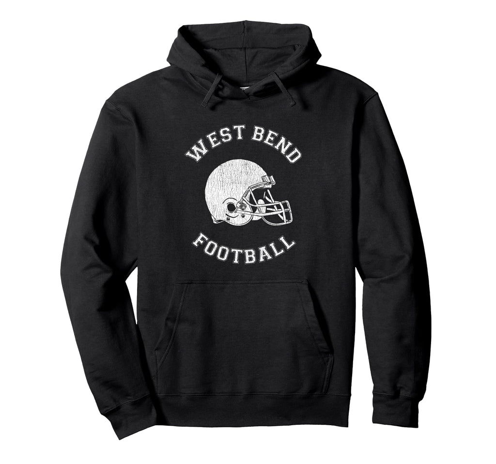 West Bend Football Distressed 1980S P E Hoodie - Fun Novelty Design Unisex - T-Shirt, Sweatshirt, Hoodie