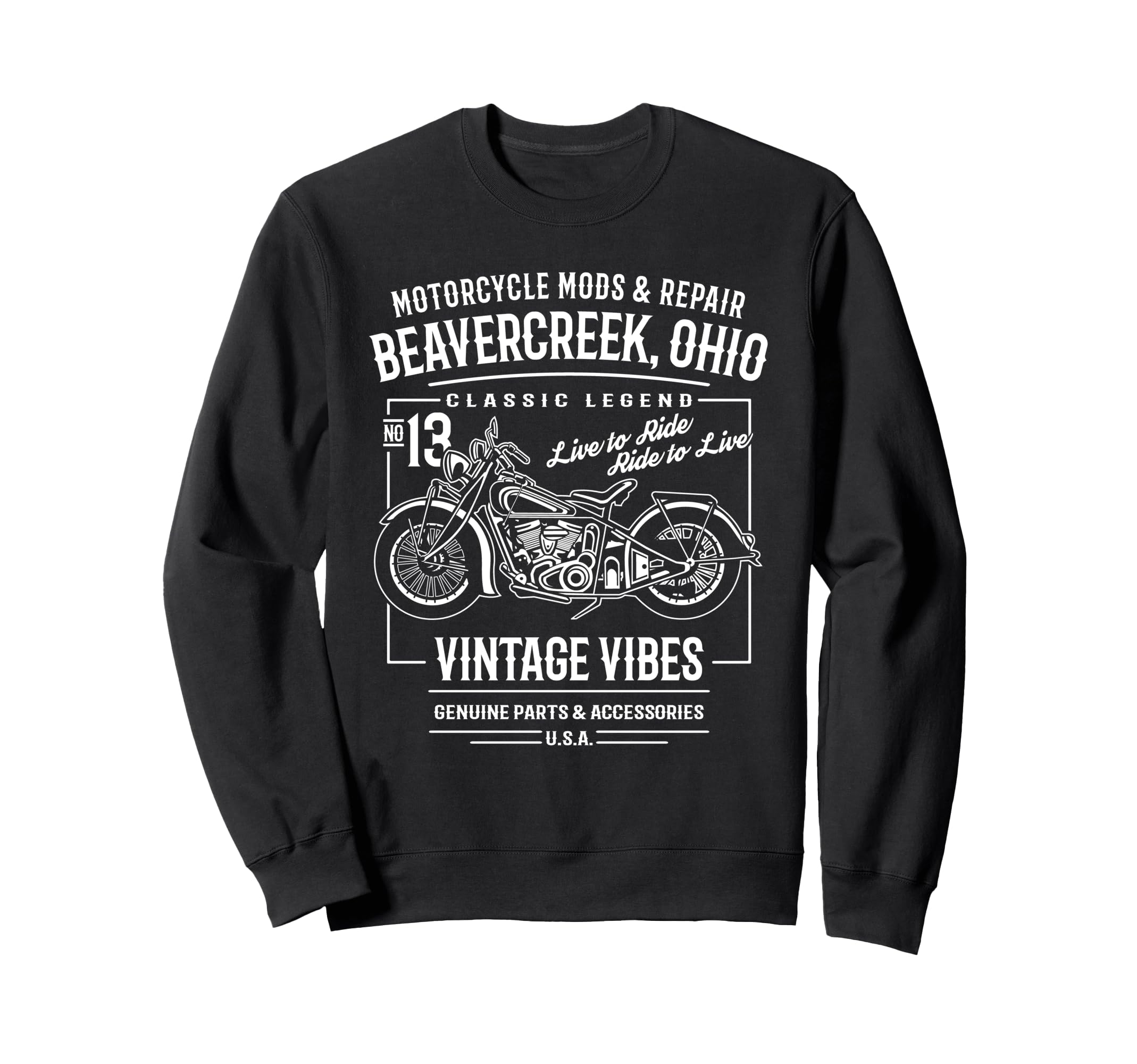 Beavercreek Oh Usa Motorcycle Sweatshirt - Novelty Apparel for Adults - T-Shirt, Sweatshirt, Hoodie