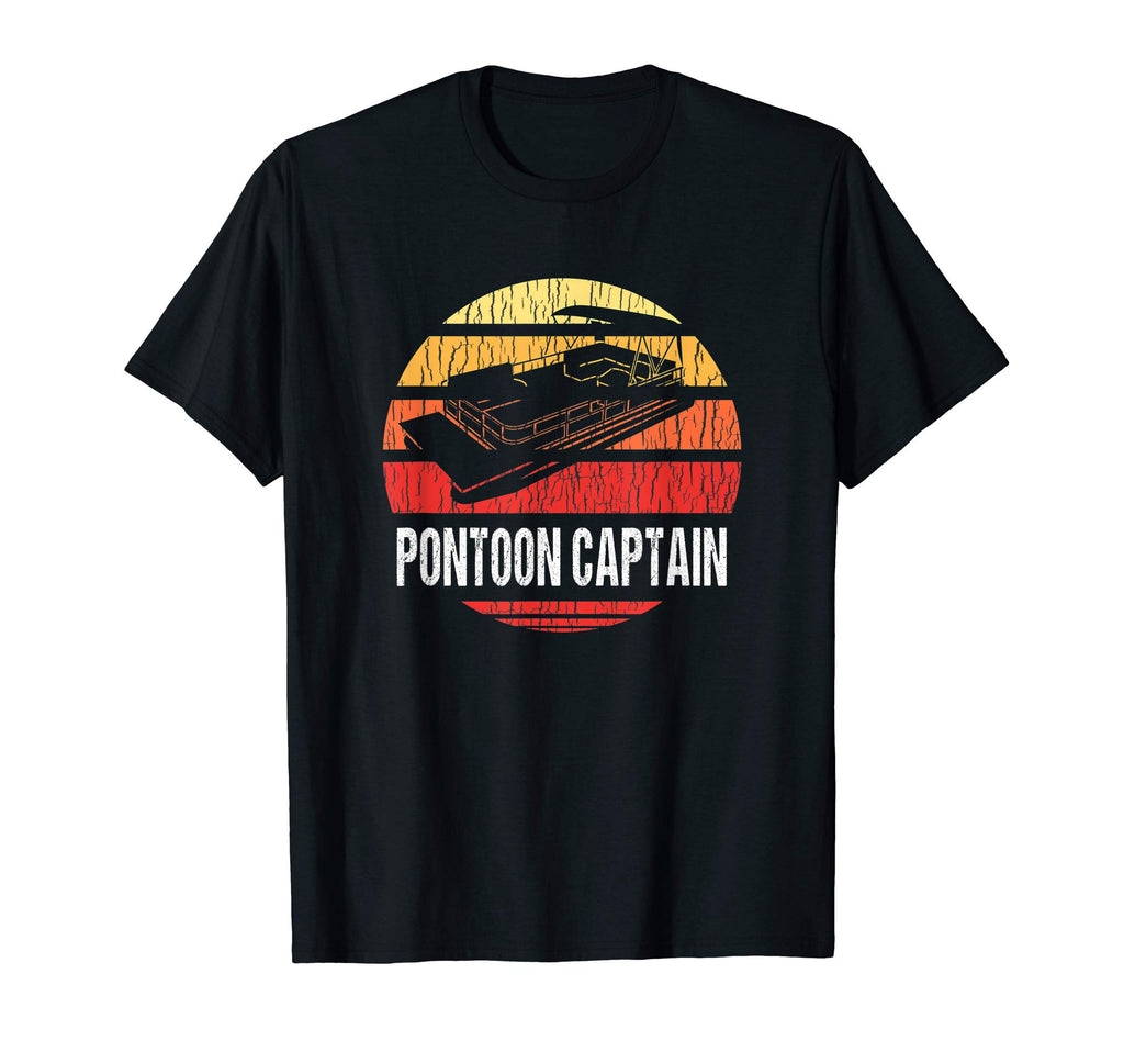 Pontoon Captain Sunset Distressed T-Shirt - Streetwear Style for Adults - T-Shirt, Sweatshirt, Hoodie