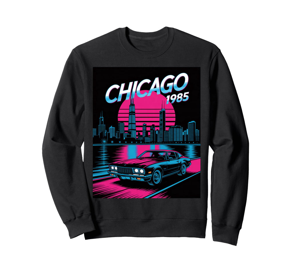 Chicago 1985 Muscle Car Sweatshirt - Casual Everyday Wear for Adults - T-Shirt, Sweatshirt, Hoodie