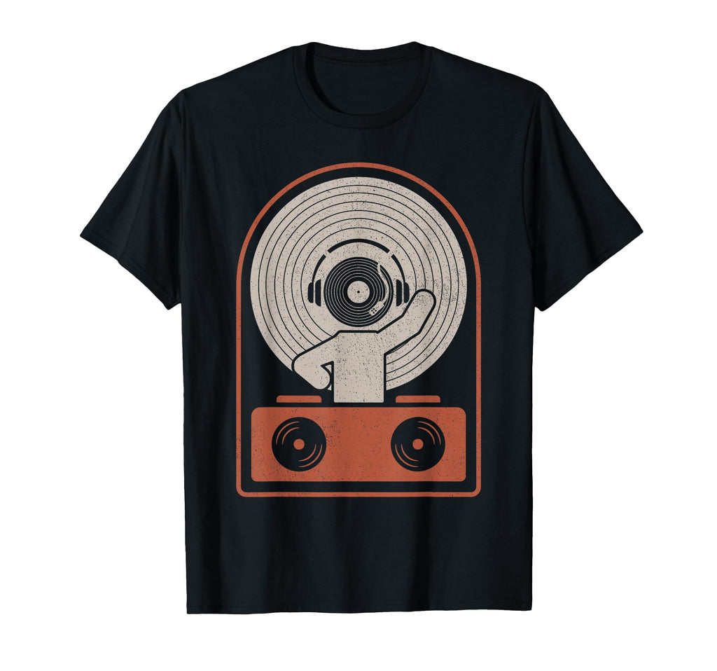 Dj Disc Jockey Vinyl Record Player T-Shirt - Minimalist Print Unisex - T-Shirt, Sweatshirt, Hoodie