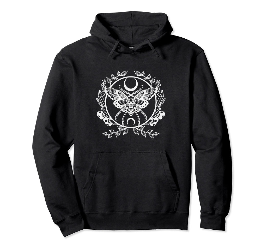 Mystical Moth Goth Horror Antisocial Hoodie - Custom Art Print Men Women - T-Shirt, Sweatshirt, Hoodie