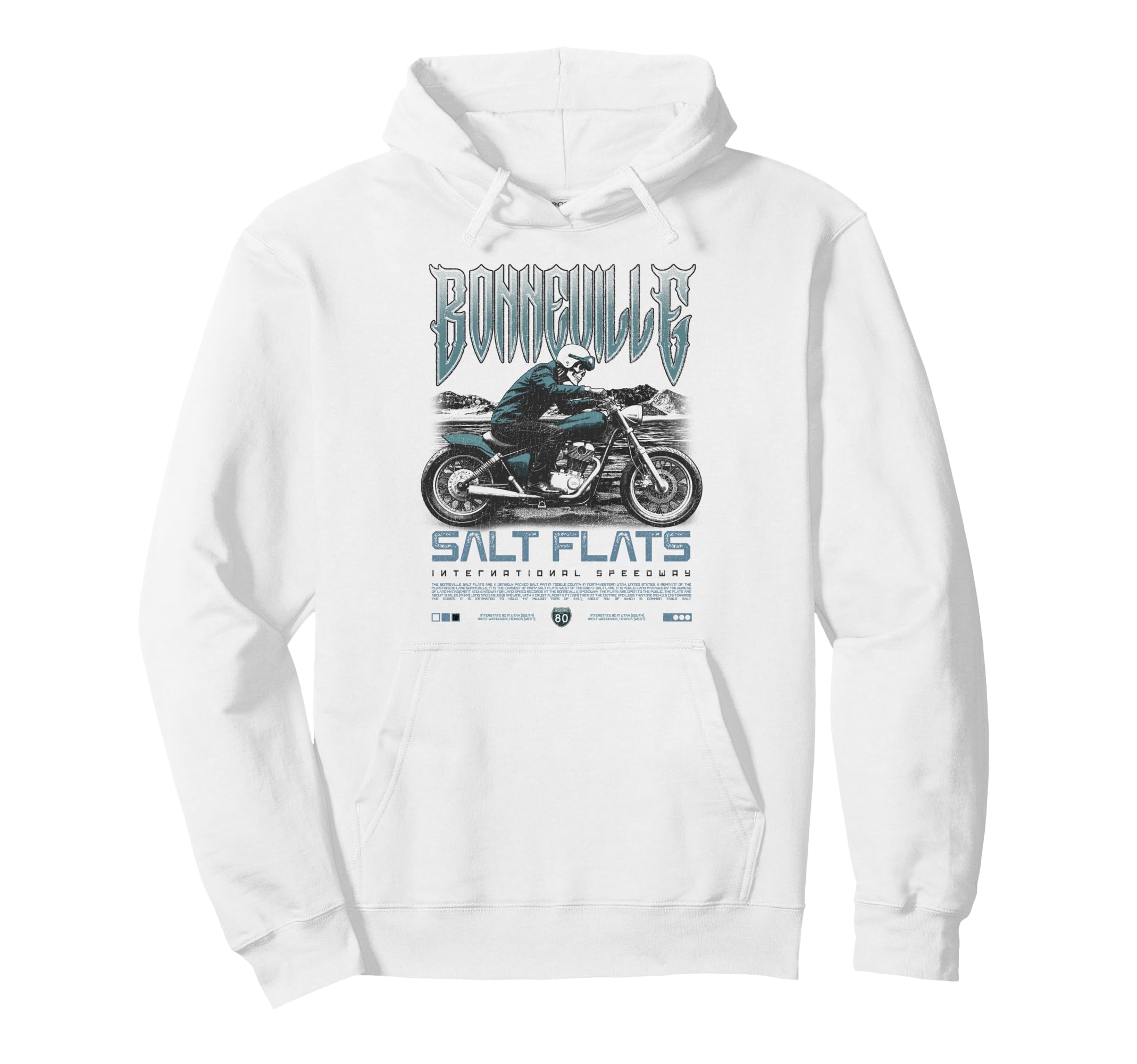 Bonneville Salt Flats Motorcycle Hoodie - Minimalist Print for Adults - T-Shirt, Sweatshirt, Hoodie
