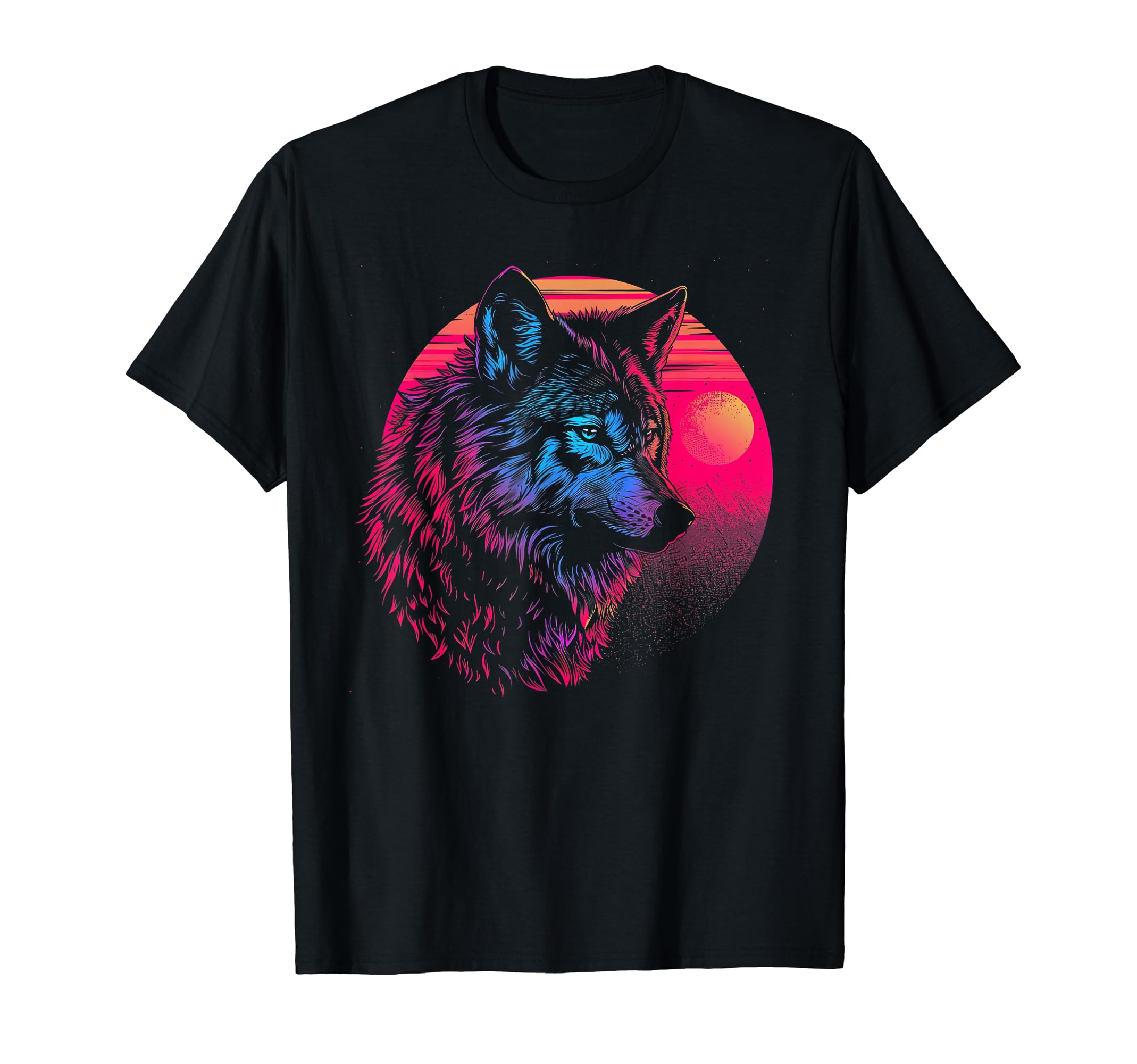 Wolf Vaporwave Aesthetic Synthwave T-Shirt - Minimalist Print Men Women - T-Shirt, Sweatshirt, Hoodie