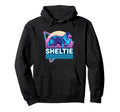 Shetland Sheepdog Synthwave Aesthetic Dog Hoodie - Trendy Graphic Unisex - T-Shirt, Sweatshirt, Hoodie