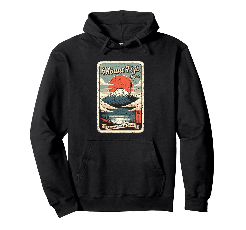 Mount Fuji Japan Postcard Japanese Hoodie - Trendy Graphic for Adults - T-Shirt, Sweatshirt, Hoodie