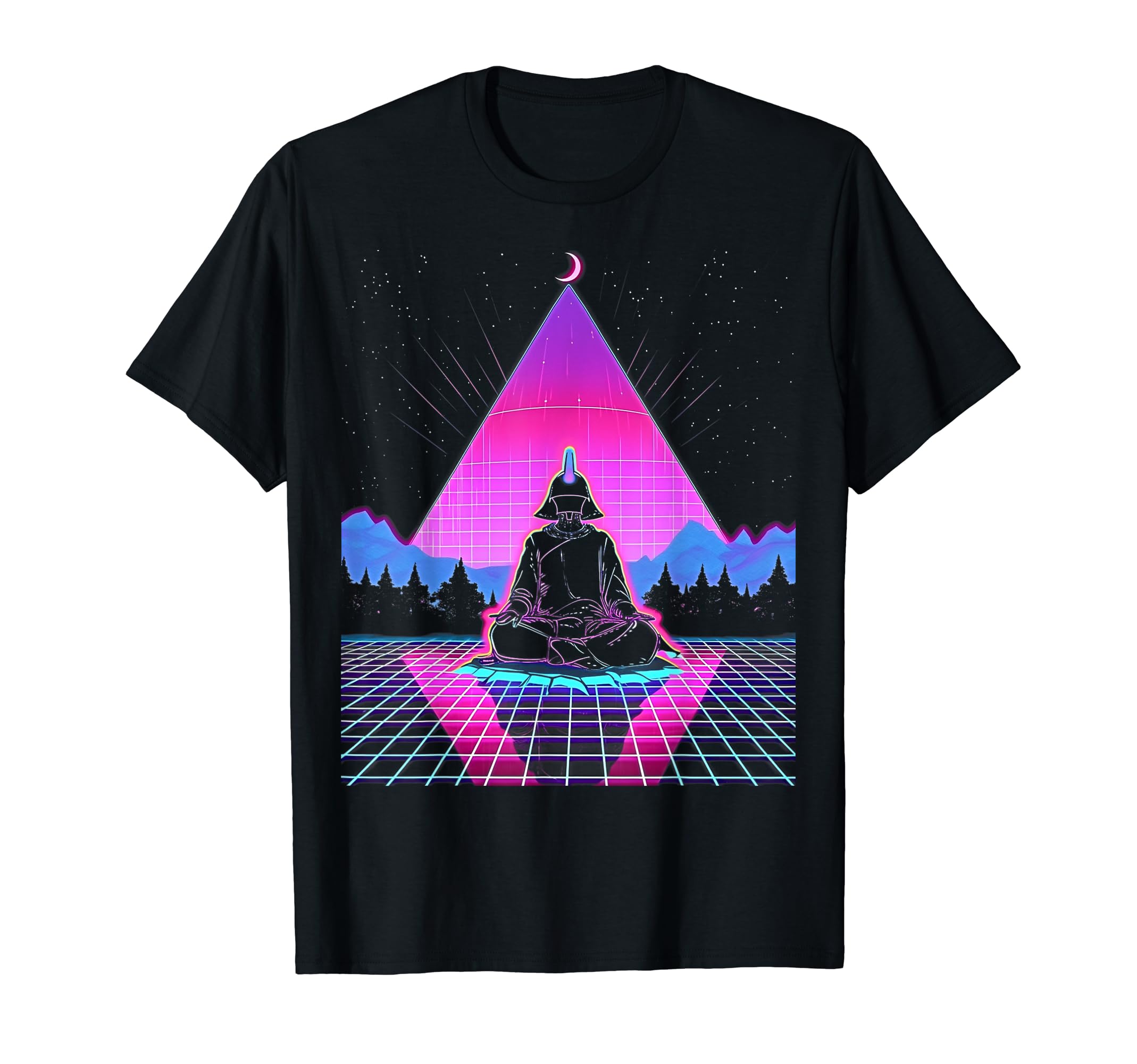 Synthwave Alien Buddha Cyberpunk 80S T-Shirt - Trendy Graphic Men Women - T-Shirt, Sweatshirt, Hoodie