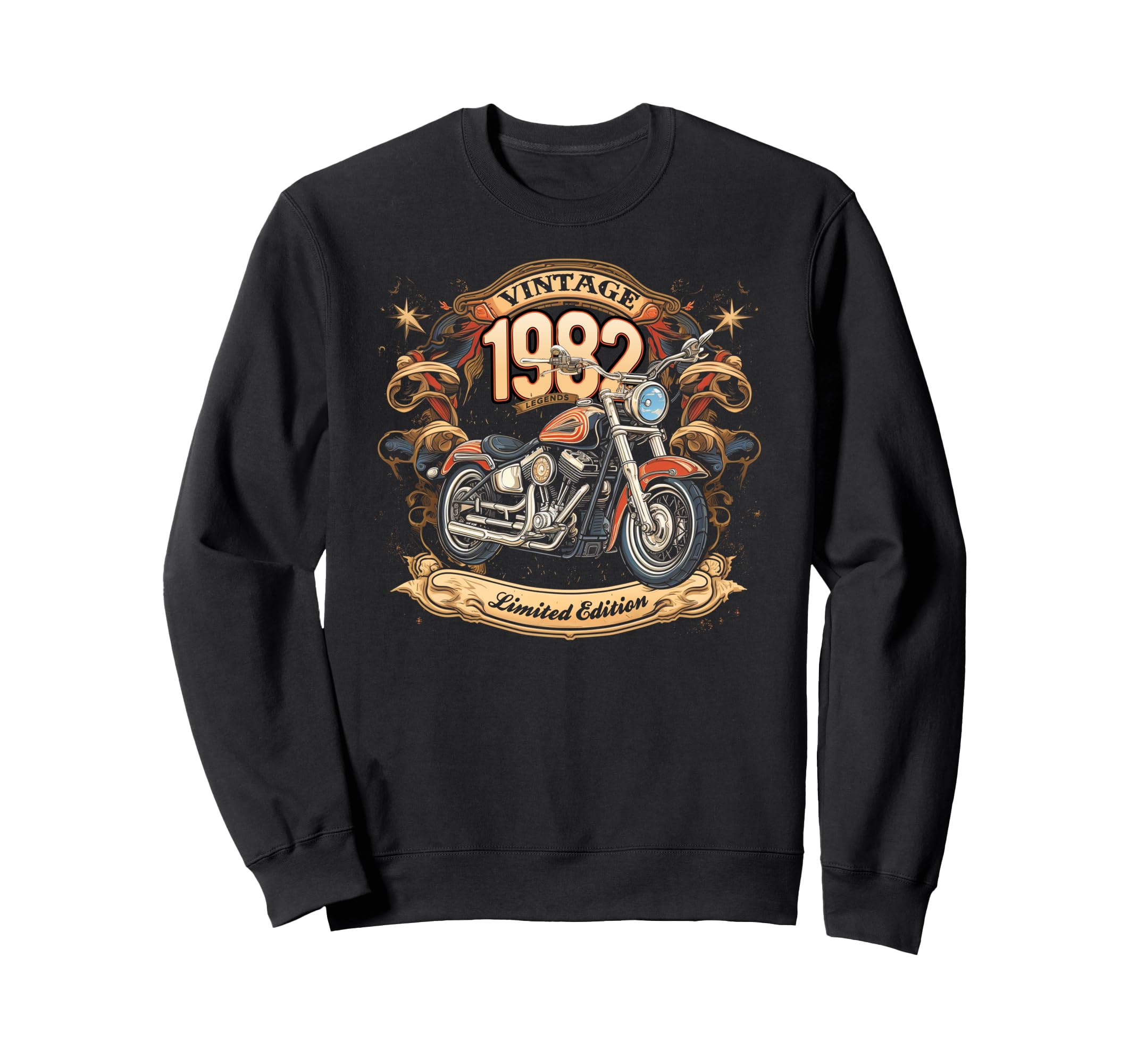 Born 1982 Motorcycle Lovers 43Rd Sweatshirt - Novelty Apparel for Adults - T-Shirt, Sweatshirt, Hoodie