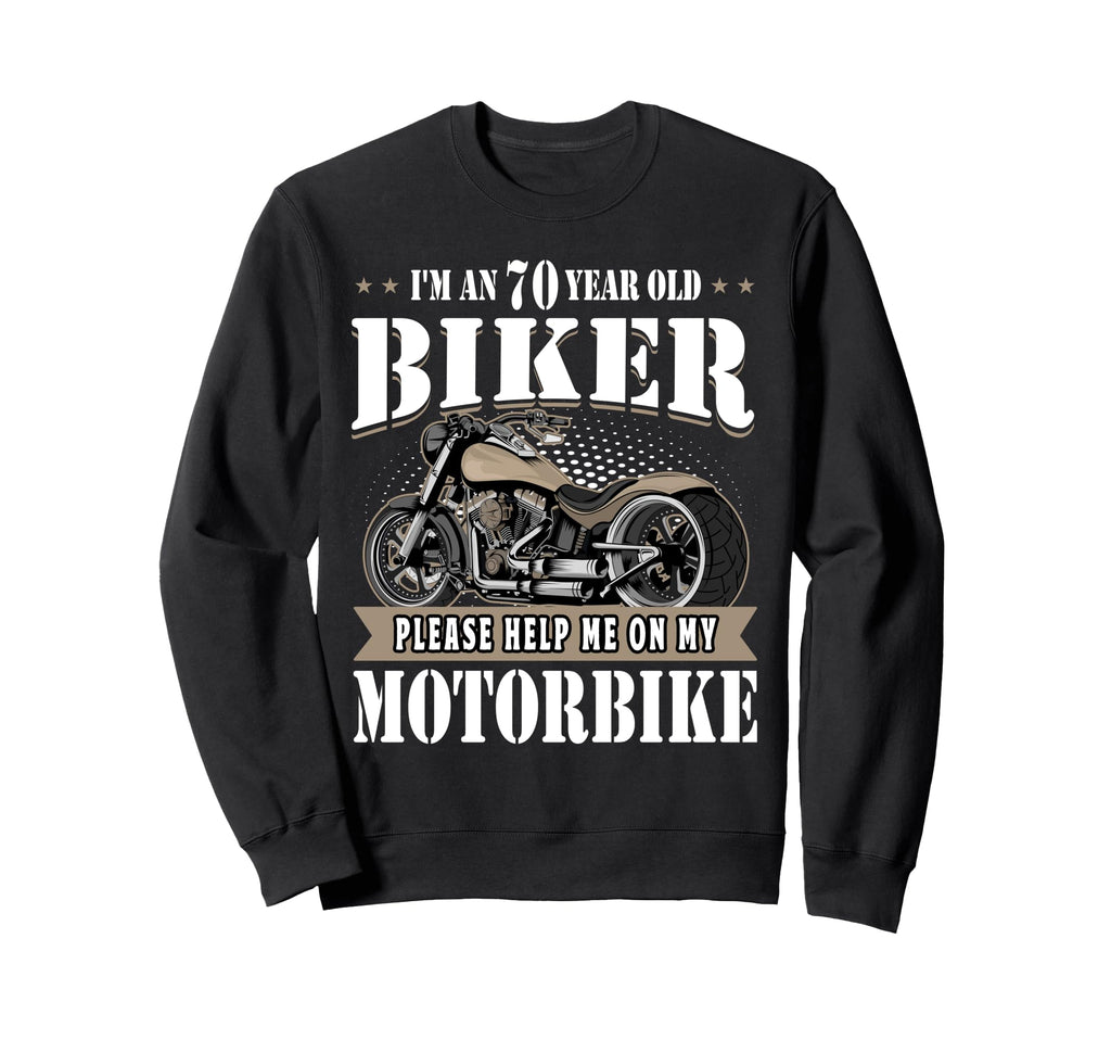 70Th Biker Birthday Gifts Motorcycle Sweatshirt - Graphic Print for Adults - T-Shirt, Sweatshirt, Hoodie