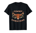 Merry Santa Cowboy Western Ornament T-Shirt - Minimalist Print Men Women - T-Shirt, Sweatshirt, Hoodie