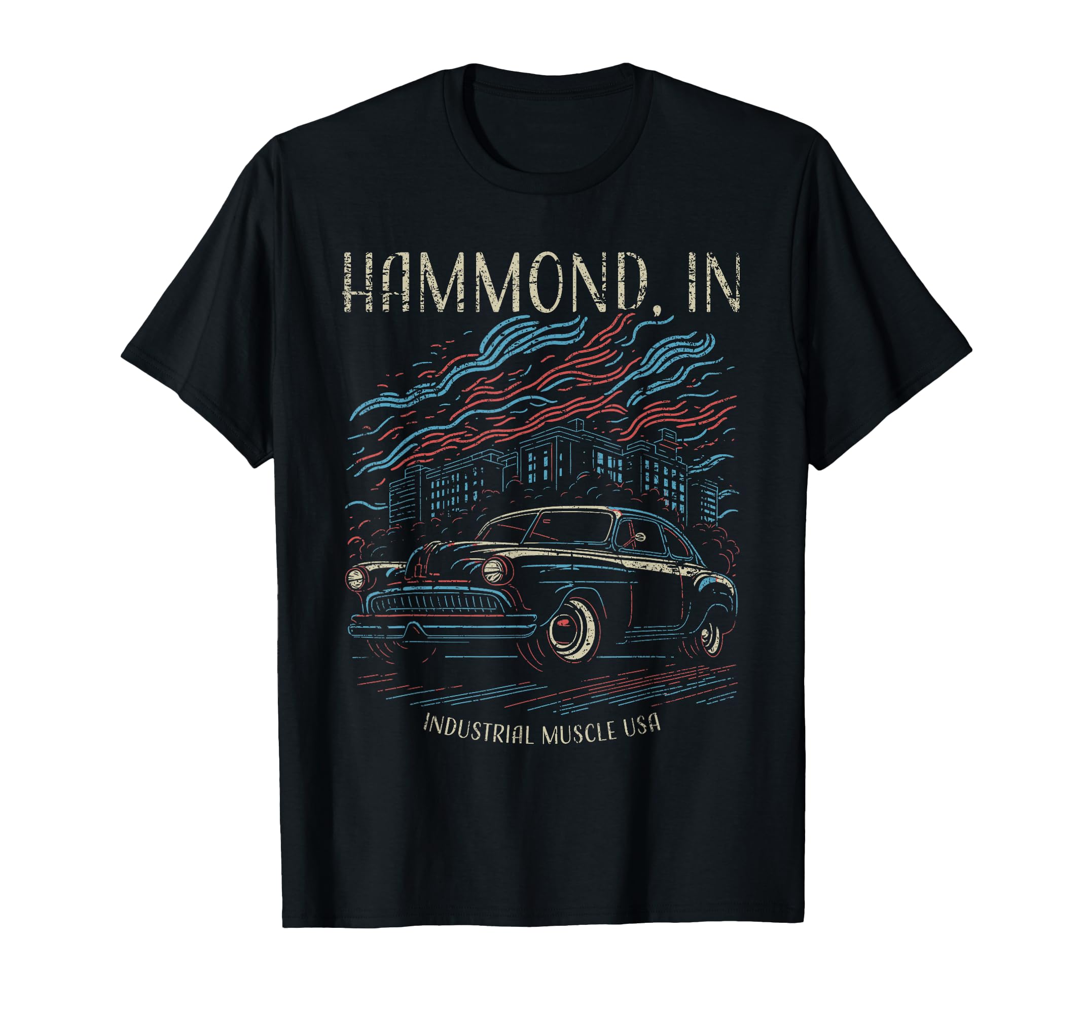 Hammond Usa Car Industrial Muscle T-Shirt - Trendy Graphic Unisex - T-Shirt, Sweatshirt, Hoodie